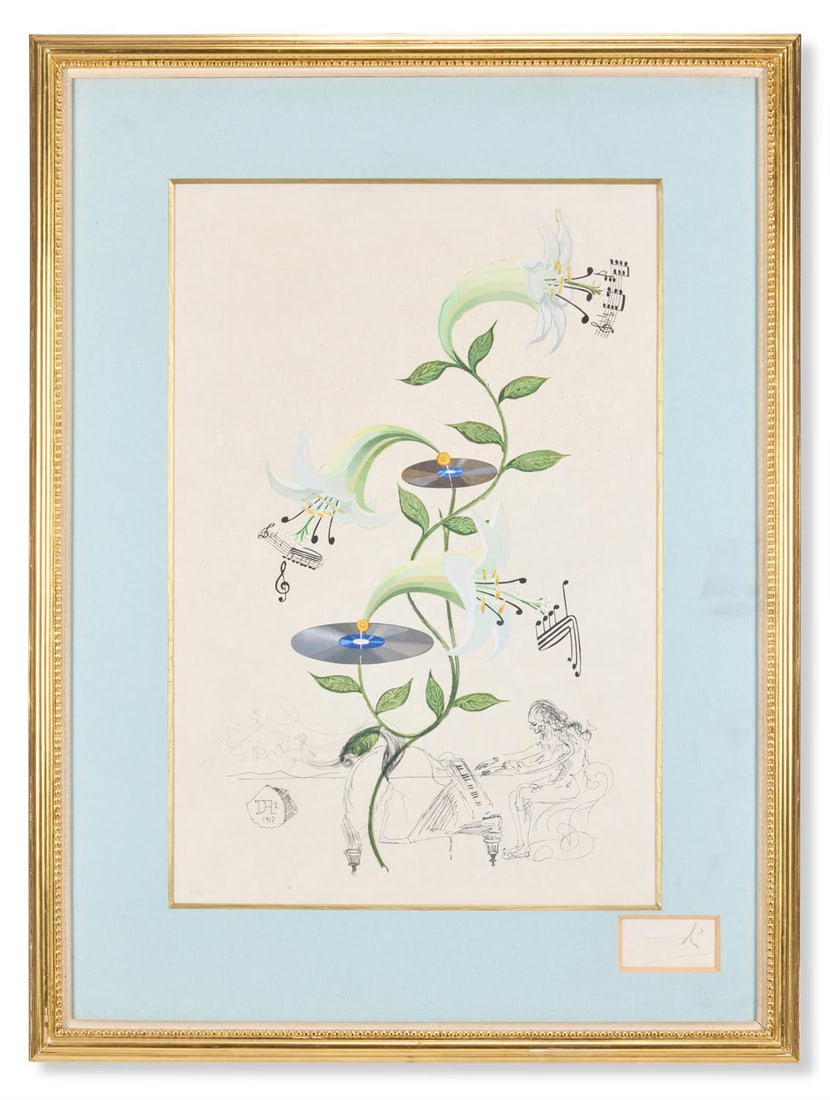 λ SALVADOR DALI (SPANISH 1904-1989), FIORDALI LYS (LILIUM MUSICUM): FRANZ LISZT PLAYING THE (1 of 2)