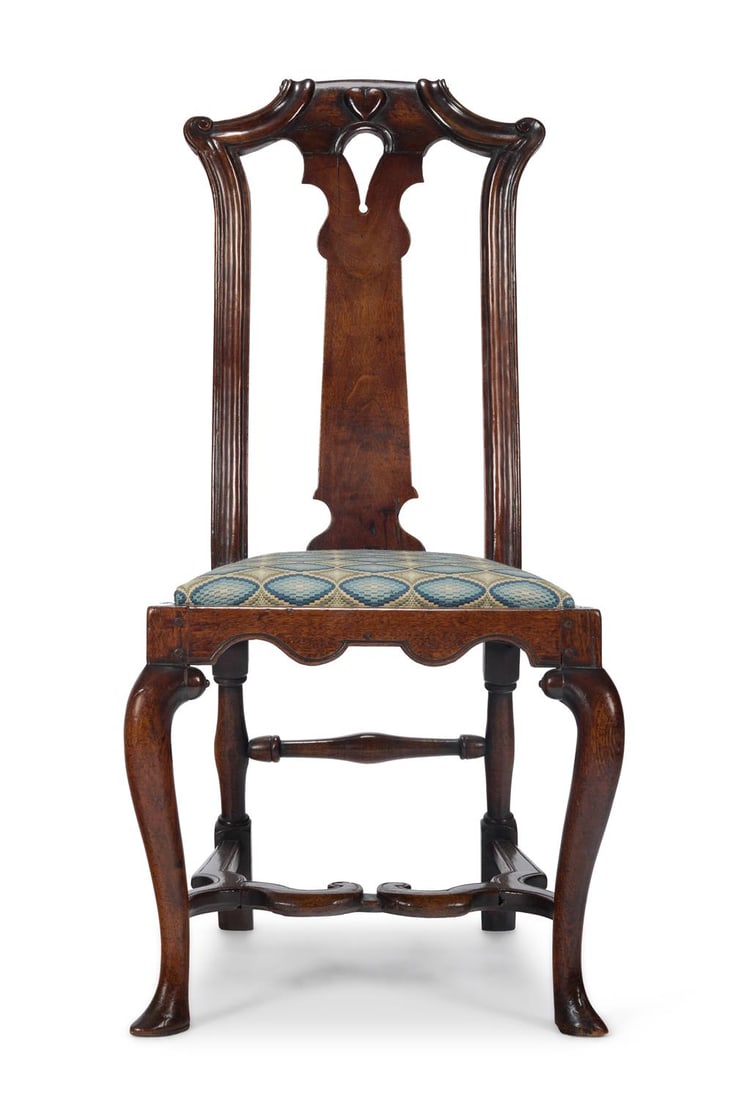 A WILLIAM & MARY WALNUT SIDE CHAIR (1 of 2)