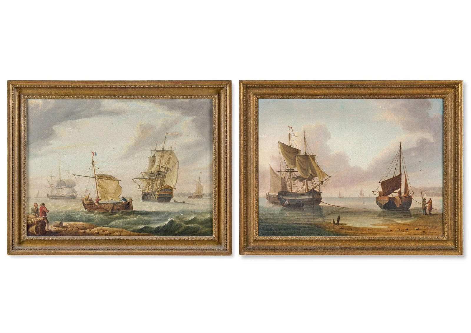 THOMAS WHITCOMBE (BRITISH 1763-1824), SAILING BOATS MOORED (1 of 3)