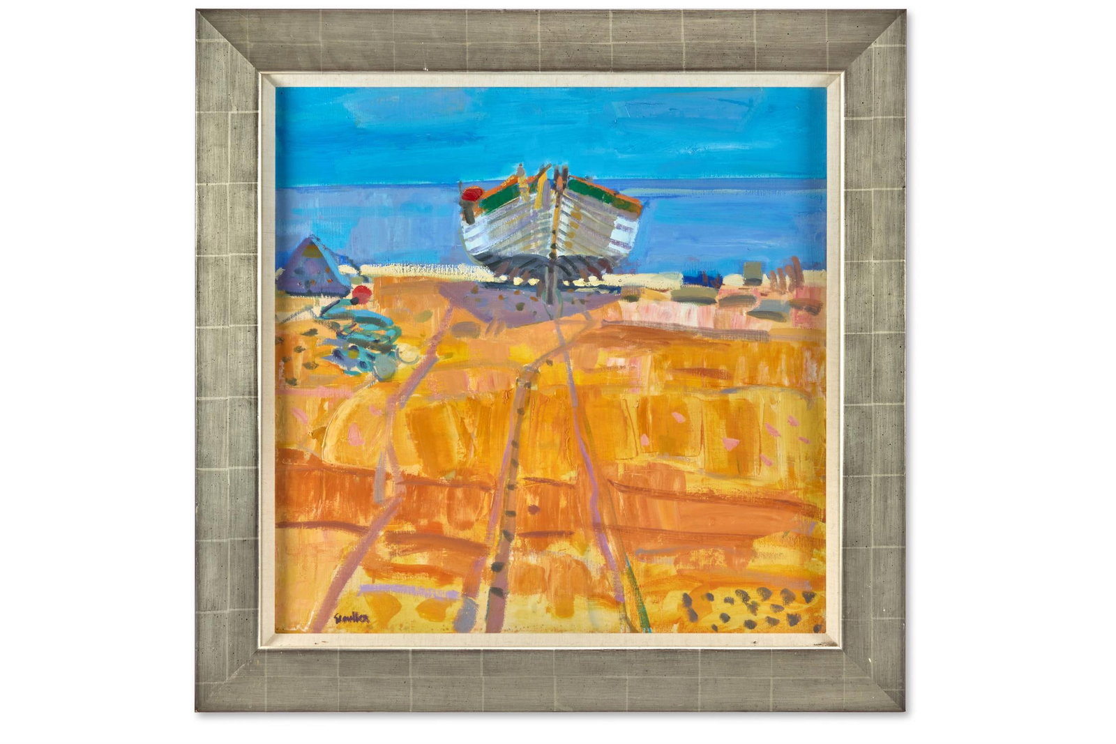 λ GLEN SCOULLER (BRITISH B.1950), FISHING BOAT, ALDEBURGH (1 of 2)