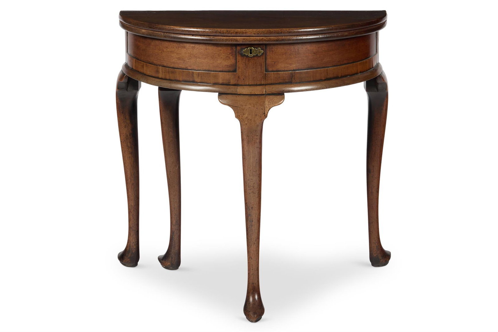 A QUEEN ANNE WALNUT DEMI-LUNE GAMES TABLE, EARLY 18TH CENTURY (1 of 3)