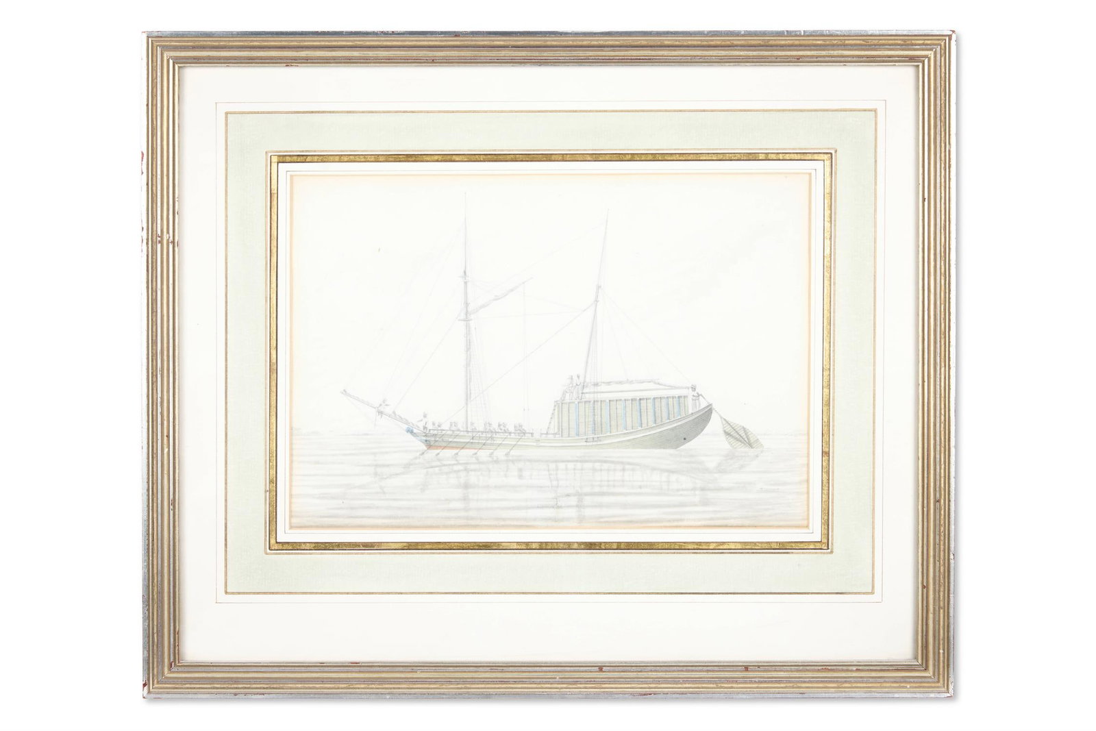 ANGLO-INDIAN SCHOOL (EARLY 19TH CENTURY), SAILORS AND A GENTLEMAN ON A PULWAR CARGO VESSEL (1 of 2)