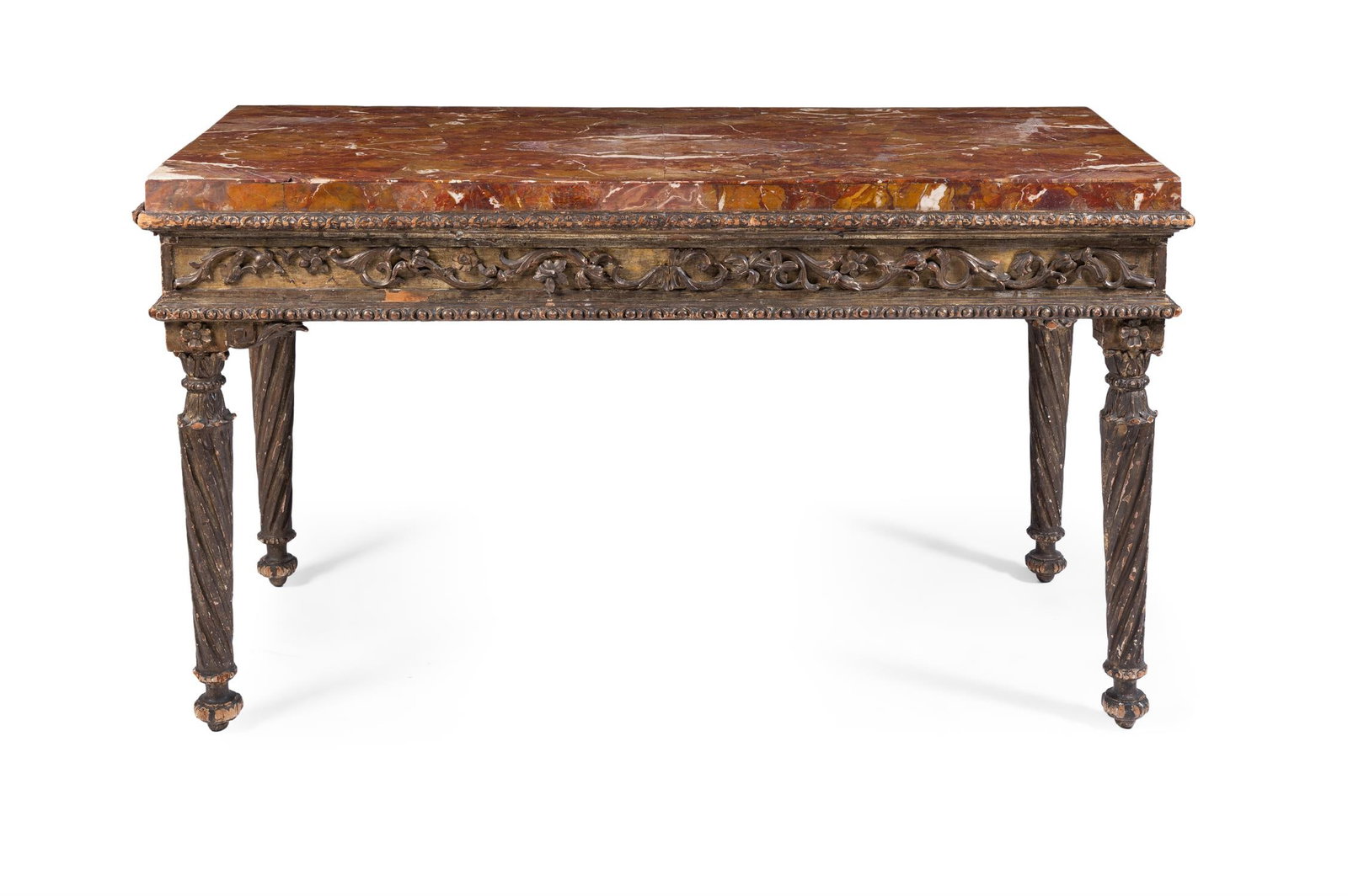 A NEOCLASSICAL GILT VARNISHED SILVER ('MECCA') SIDE TABLE, ITALIAN (1 of 8)