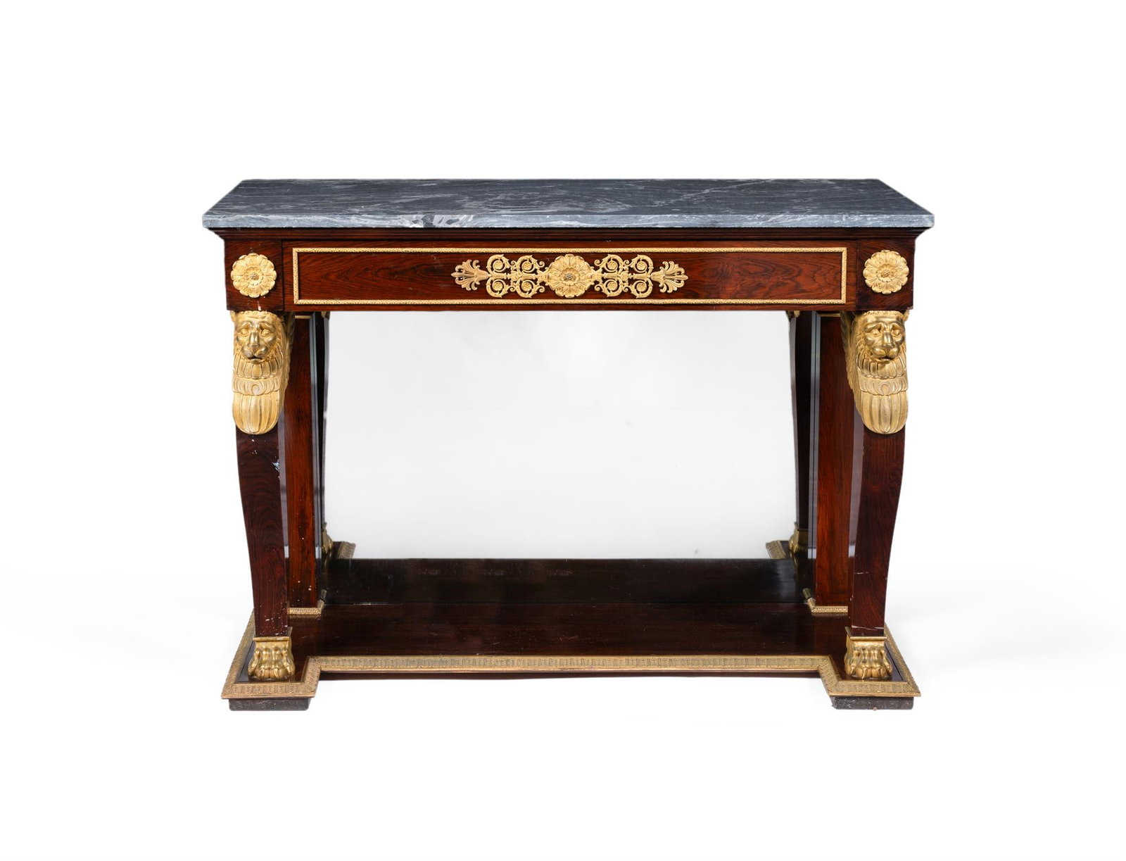 Y AN EMPIRE ORMOLU MOUNTED BRAZILIAN ROSEWOOD CONSOLE TABLE, EARLY 19TH CENTURY (1 of 6)