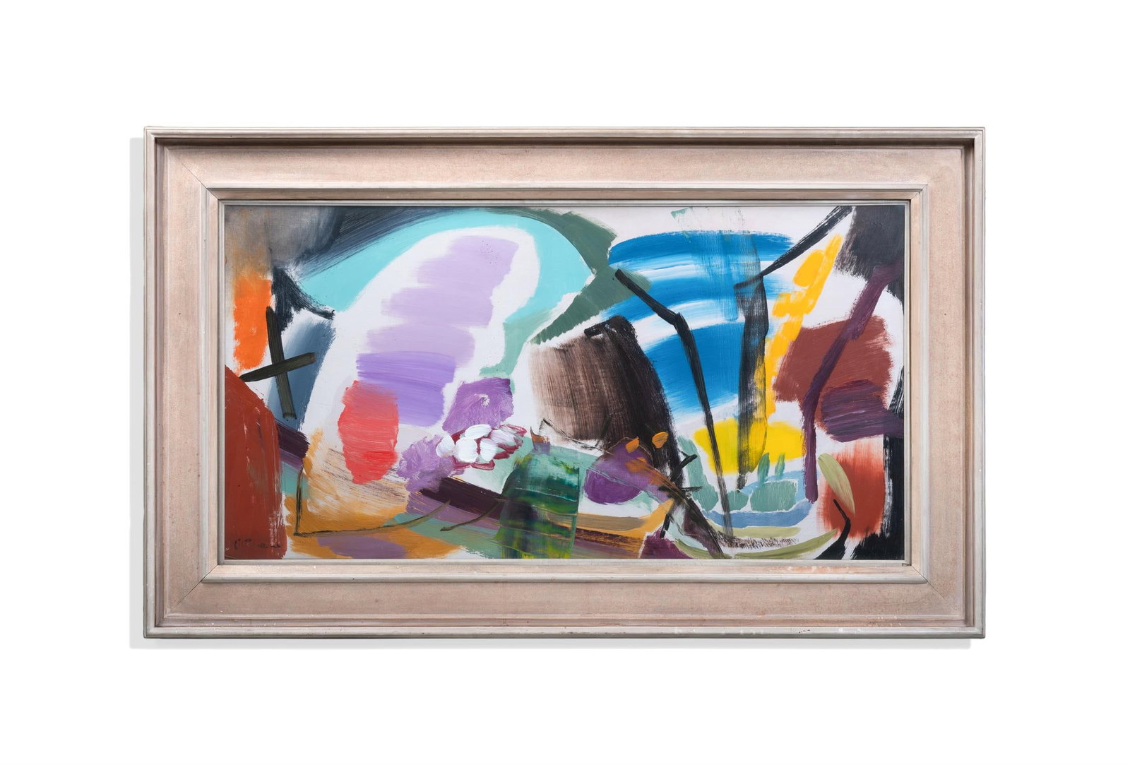 λ IVON HITCHENS (BRITISH 1893-1979) FLOWER COMPOSITION, VIOLET AND ORANGE (1 of 5)