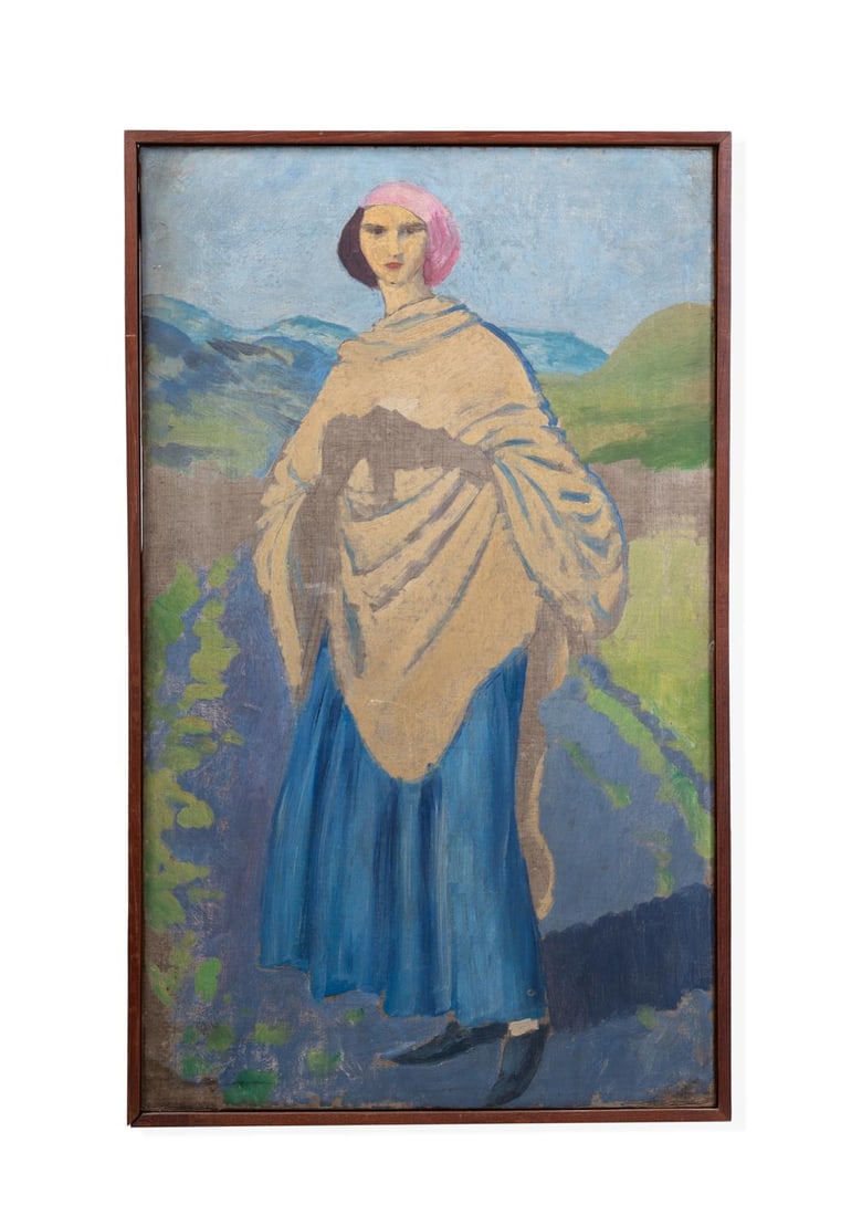λ AUGUSTUS JOHN O.M., R.A. (BRITISH 1878-1961) DORELIA IN A LANDSCAPE (1 of 2)