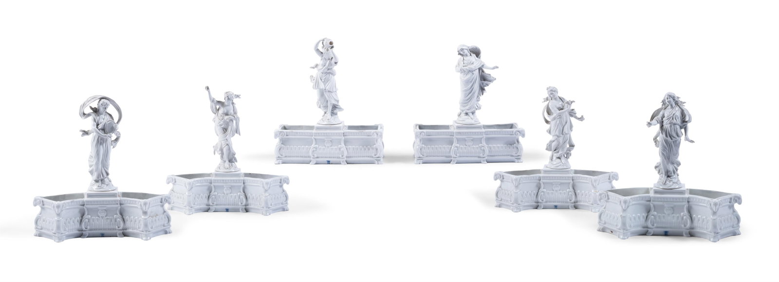 A CONTINENTAL WHITE PORCELAIN SURTOUT DE TABLE, SECOND HALF 20TH CENTURY (1 of 5)