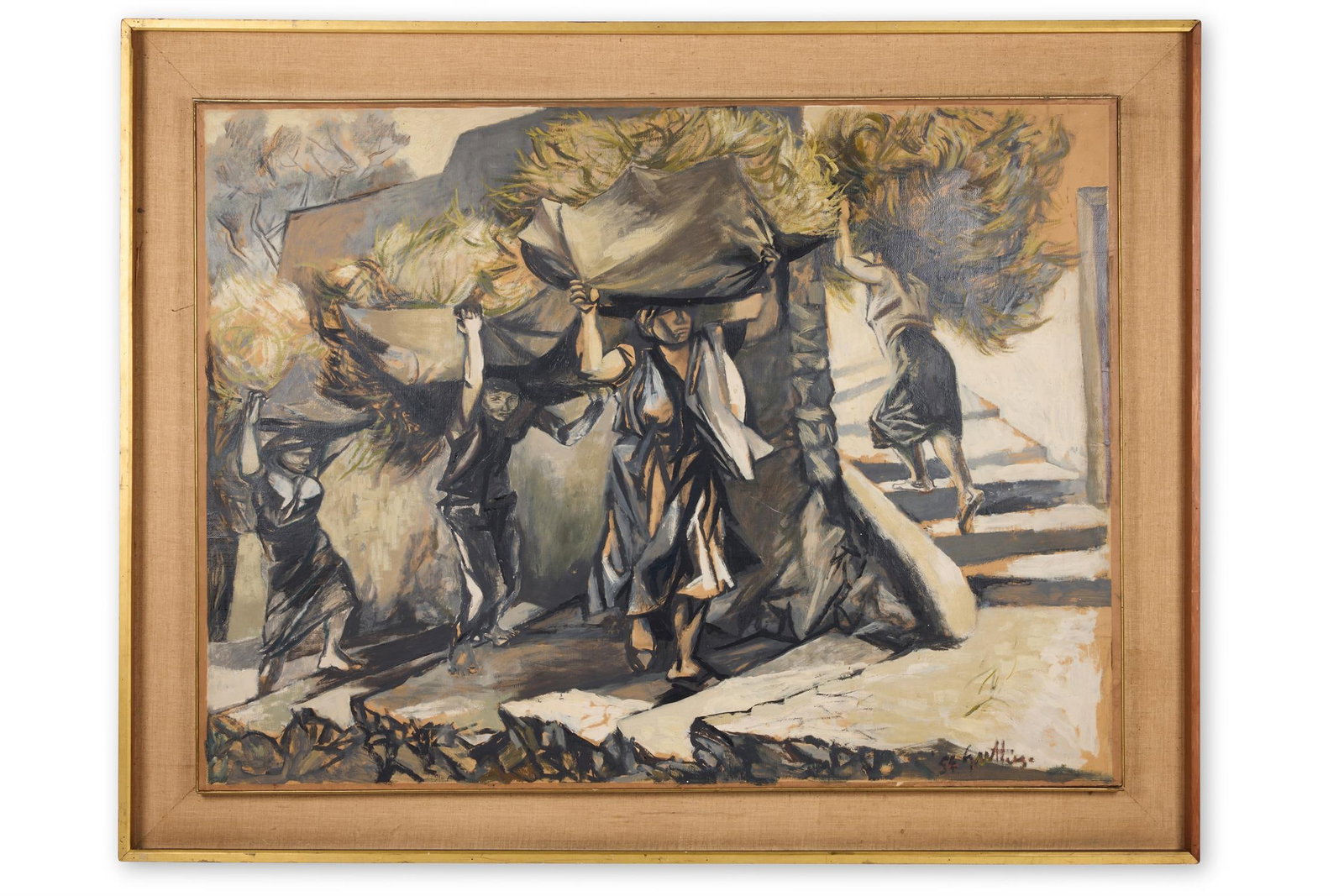 λ RENATO GUTTUSO (ITALIAN 1912-1987) TRASPORTO DELL'ERBA AD ANACAPRI (1 of 2)