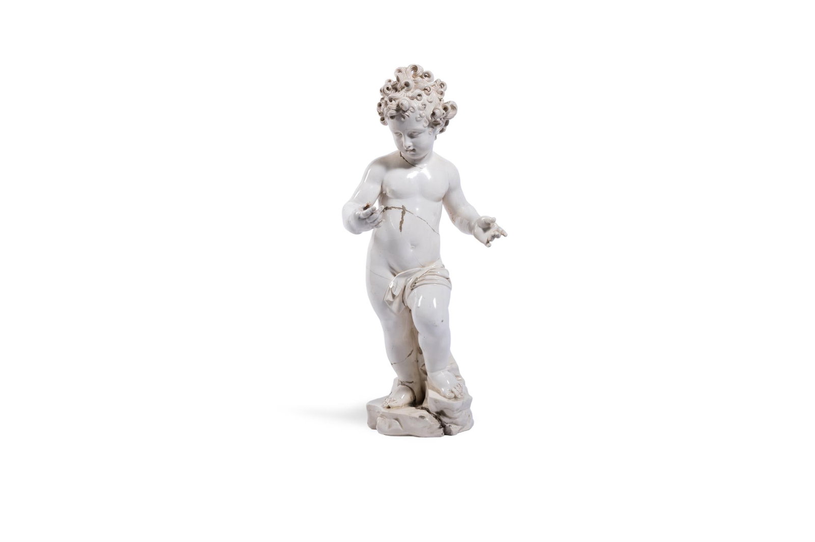 A CREAMWARE FIGURE OF A CHILD, ITALIAN, 18TH CENTURY (1 of 4)