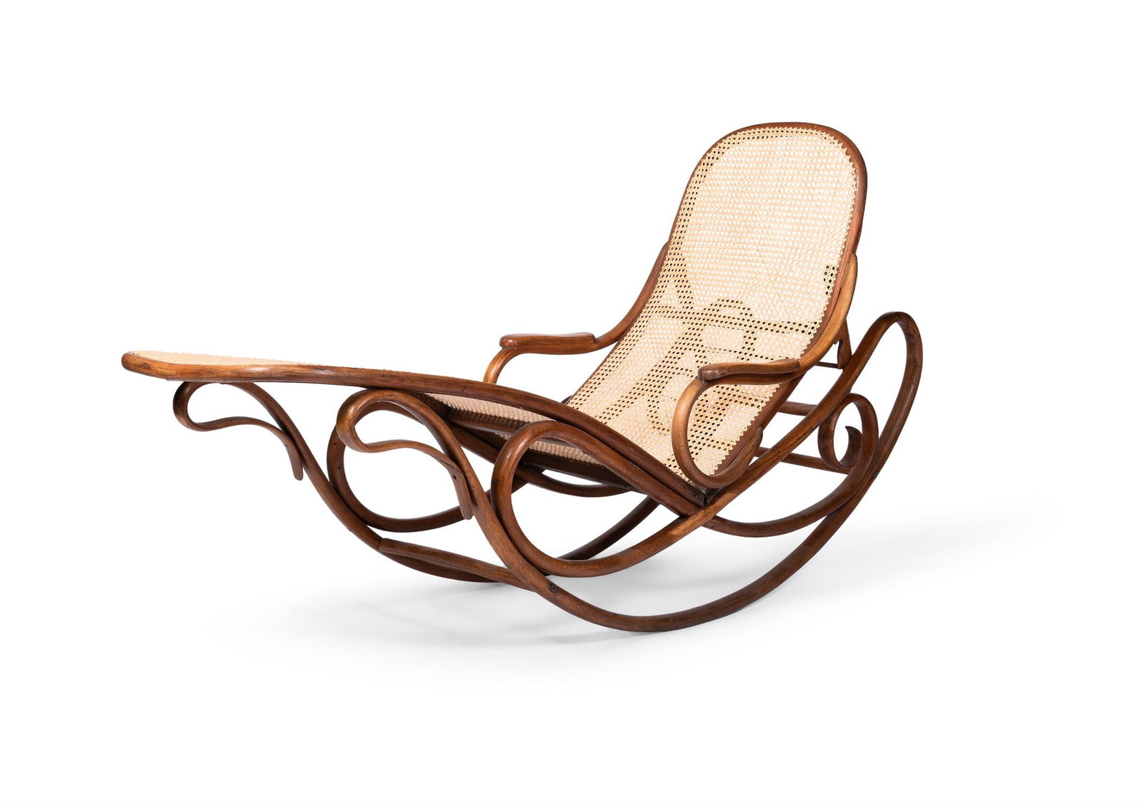 A ‘MODEL NO. 7500’ BEECH BENTWOOD AND CANED ROCKING CHAIR, LATE 19TH/EARLY 20TH CENTURY (1 of 7)