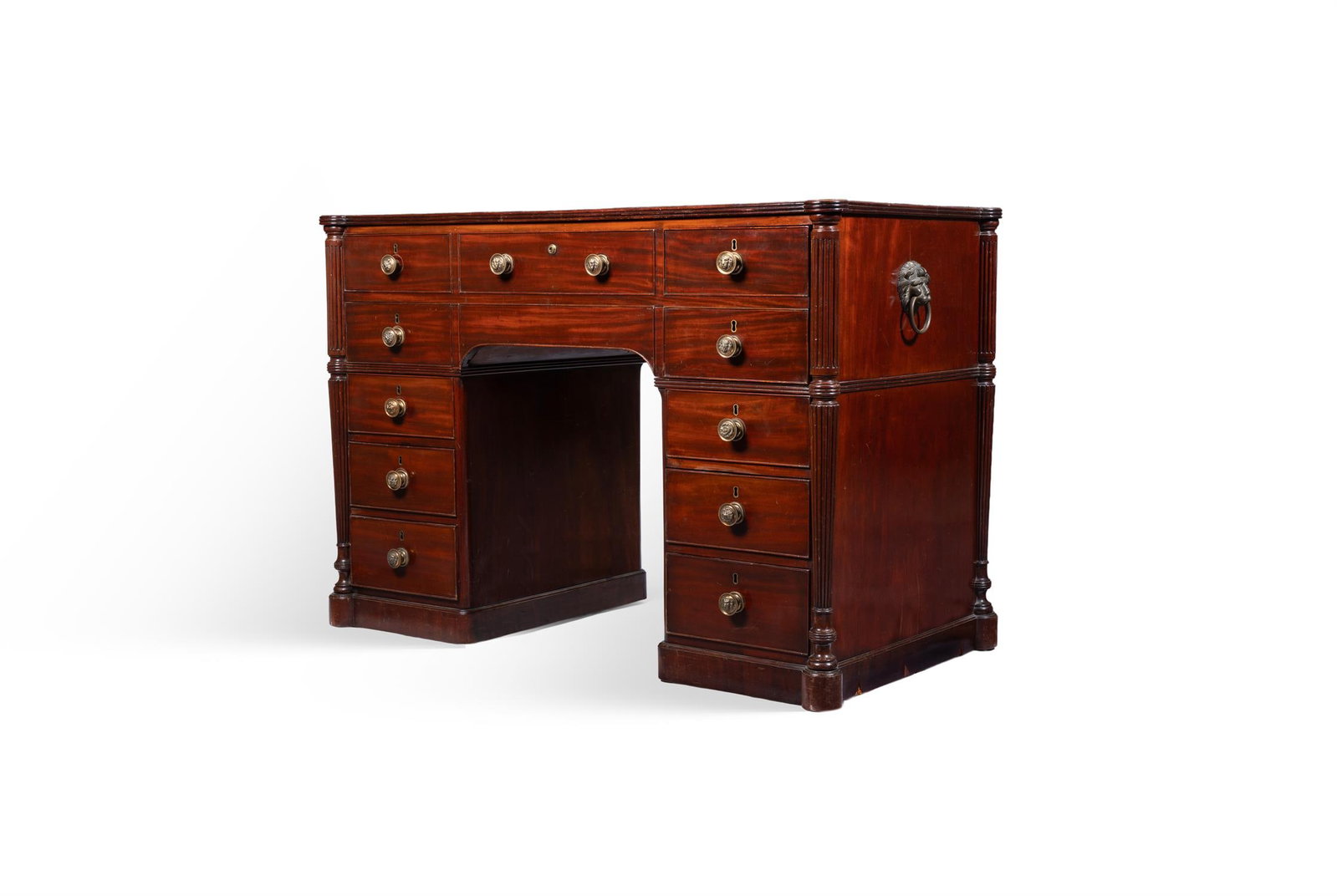 Y A REGENCY MAHOGANY KNEEHOLE PEDESTAL DESK, ATTRIBUTED TO GILLOWS (1 of 10)