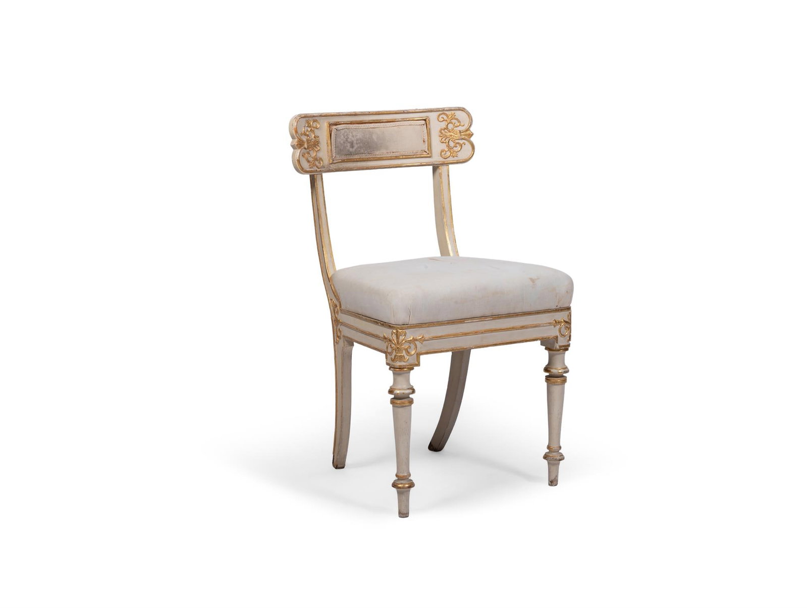 A WILLIAM IV WHITE PAINTED AND PARCEL GILT SIDE CHAIR, CIRCA 1835 (1 of 3)