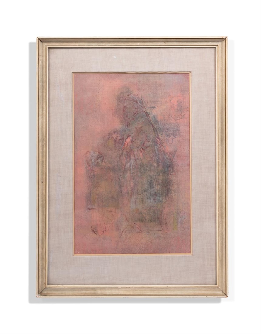 λ MARY KESSELL (BRITISH 1910-1978) WOMAN AND CHILD: λ MARY KESSELL (BRITISH 1910-1978)WOMAN AND CHILDWatercolour on linen49.5 x 31.5cm (19¼ x 12¼in.) λ indicates that this lot may be subject to Droit de Suite royalty charges. Please