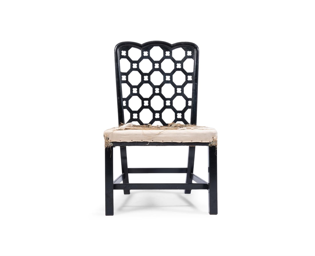 AN EBONISED WALNUT SIDE CHAIR OF GEORGE III STYLE (1 of 2)