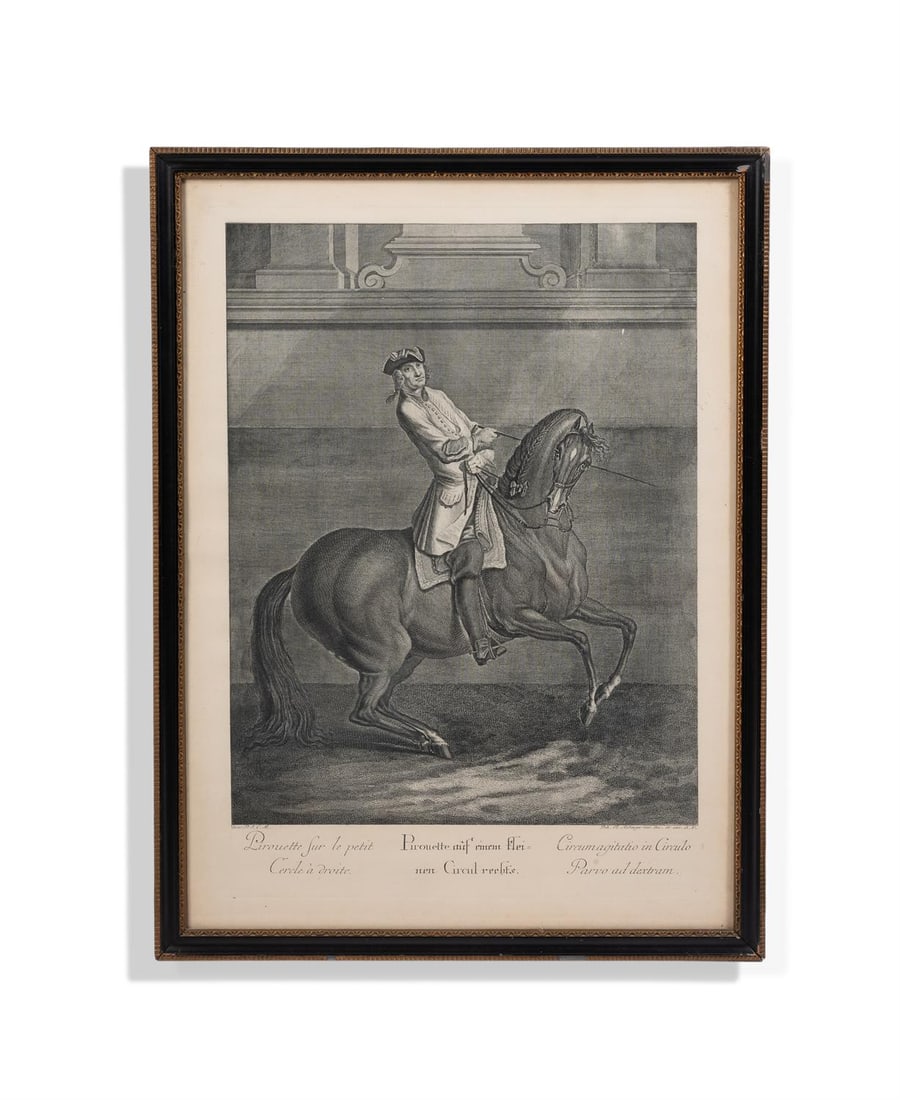 AFTER JOHANN ELIAS RIDINGER (1698-1767) A SET OF TWELVE PRINTS OF THE RIDING SCHOOL (1 of 13)