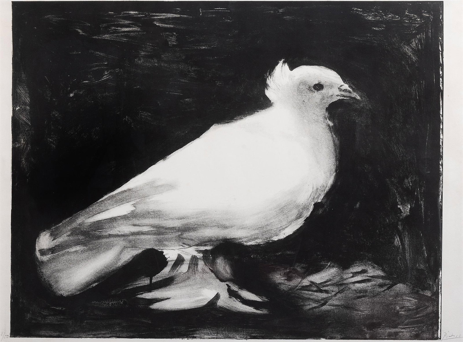 PABLO PICASSO (SPANISH 1881-1973) LA COLOMBE (BLOCH 583, MOURLOT 141): PABLO PICASSO (SPANISH 1881-1973)LA COLOMBE (BLOCH 583, MOURLOT 141)Lithograph, 1949Signed in pencil and numbered 8/5054 x 69.5cm (21¼ x 27¼in.)Provenance:David Lindsay, 28th Earl of Crawfor