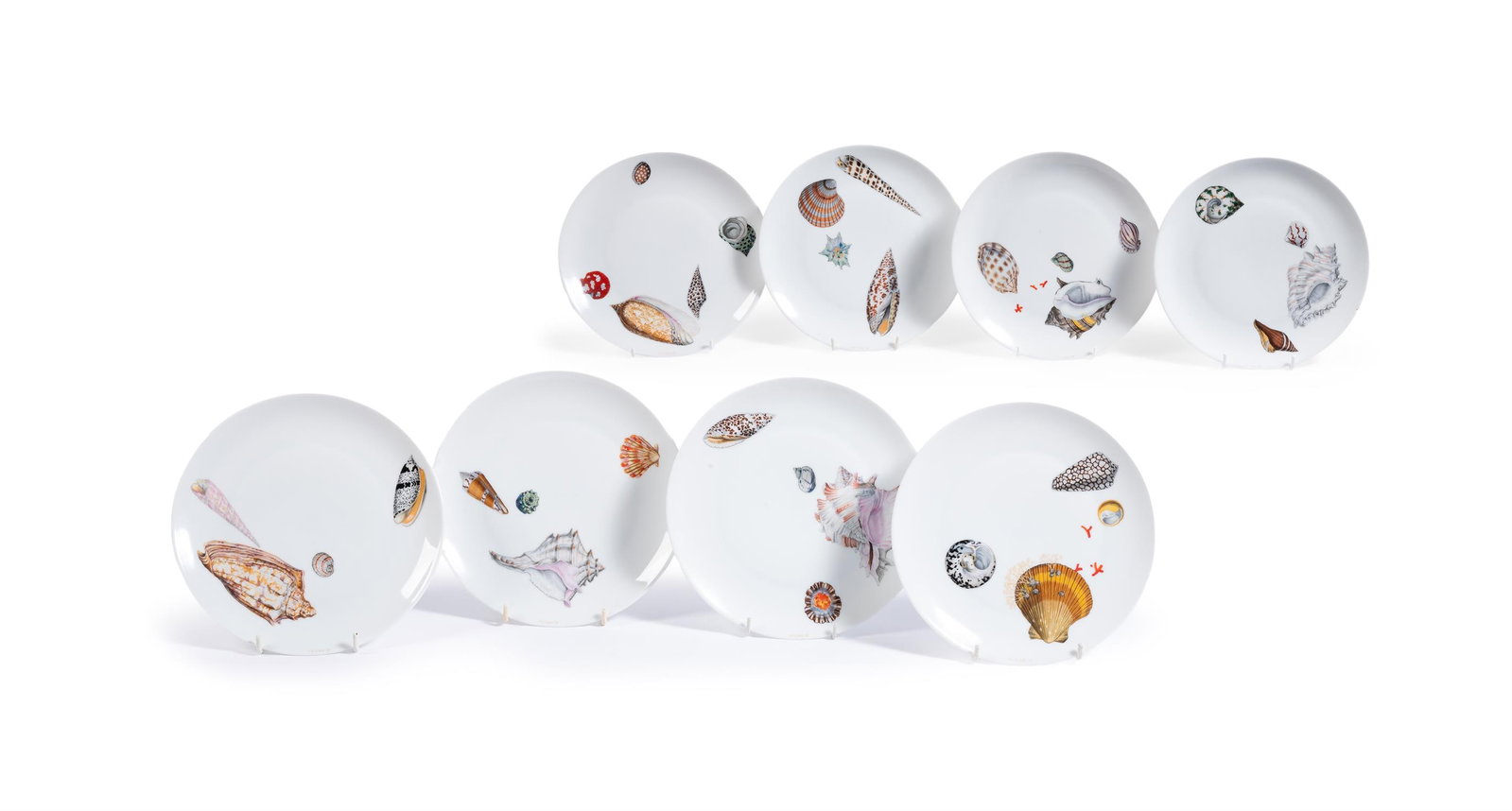 EIGHT LIMOGES PORCELAIN PLATES FOR DELVAUX PARIS BY G. NEILZ, MODERN (1 of 3)