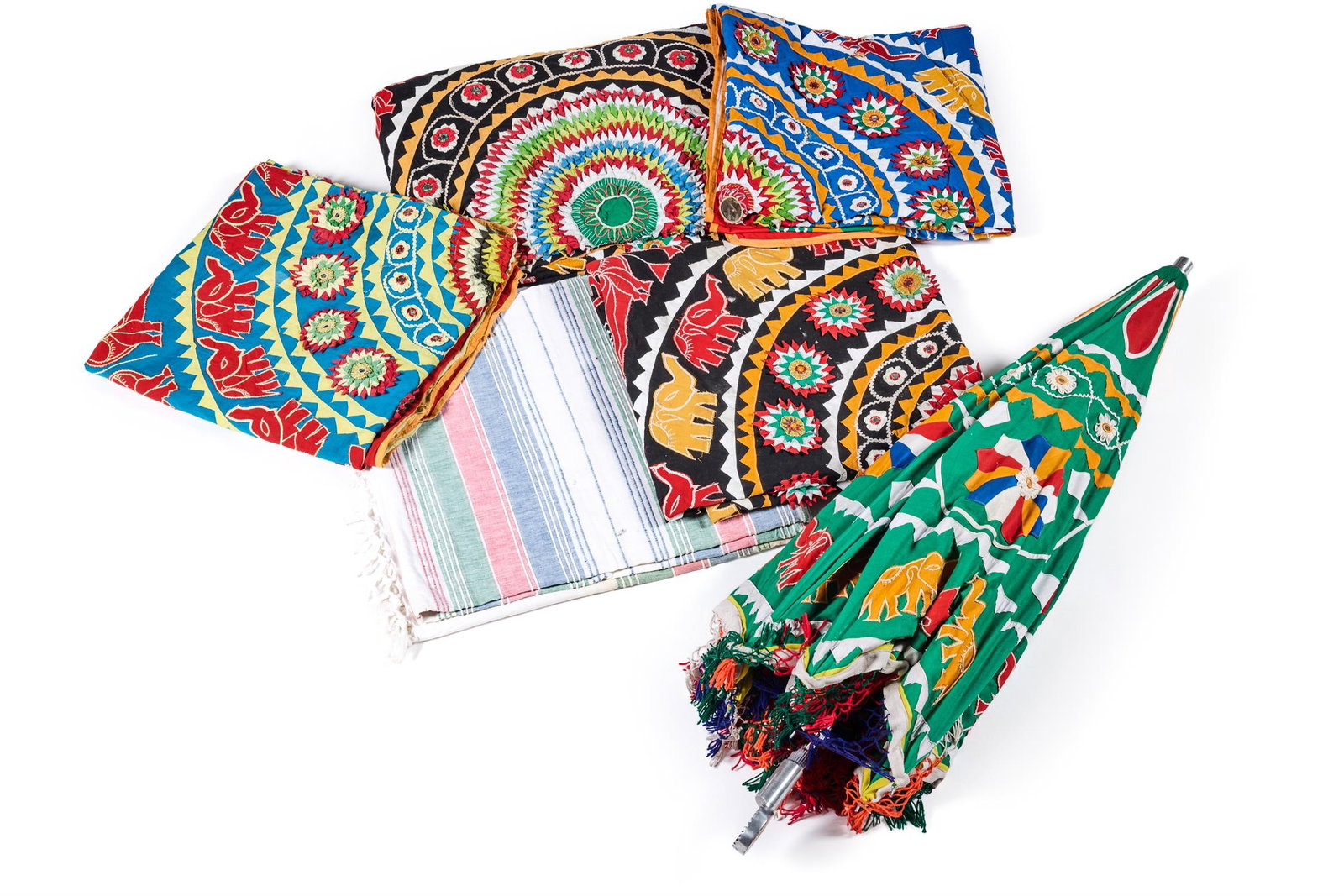 A COLLECTION OF EMBROIDERED COTTON TENT HANGINGS, INDIAN (1 of 2)