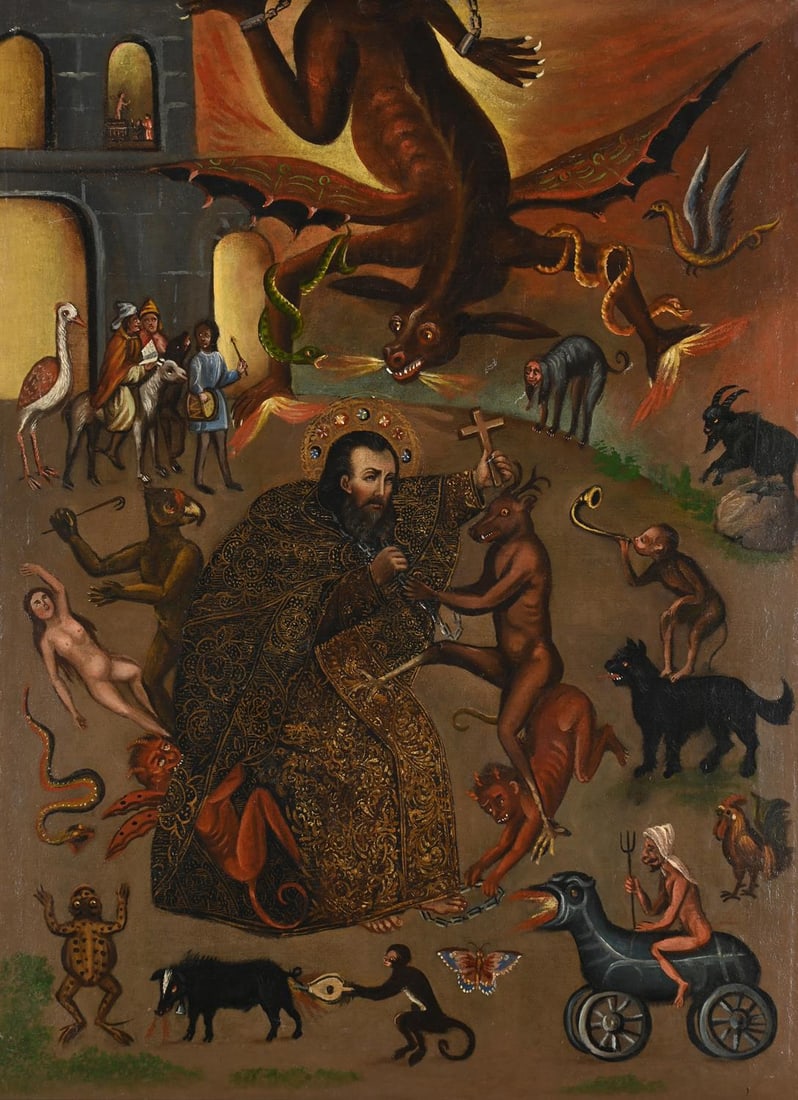 DALMATION SCHOOL (19TH CENTURY), THE TEMPTATIONS OF ST ANTHONY (1 of 3)