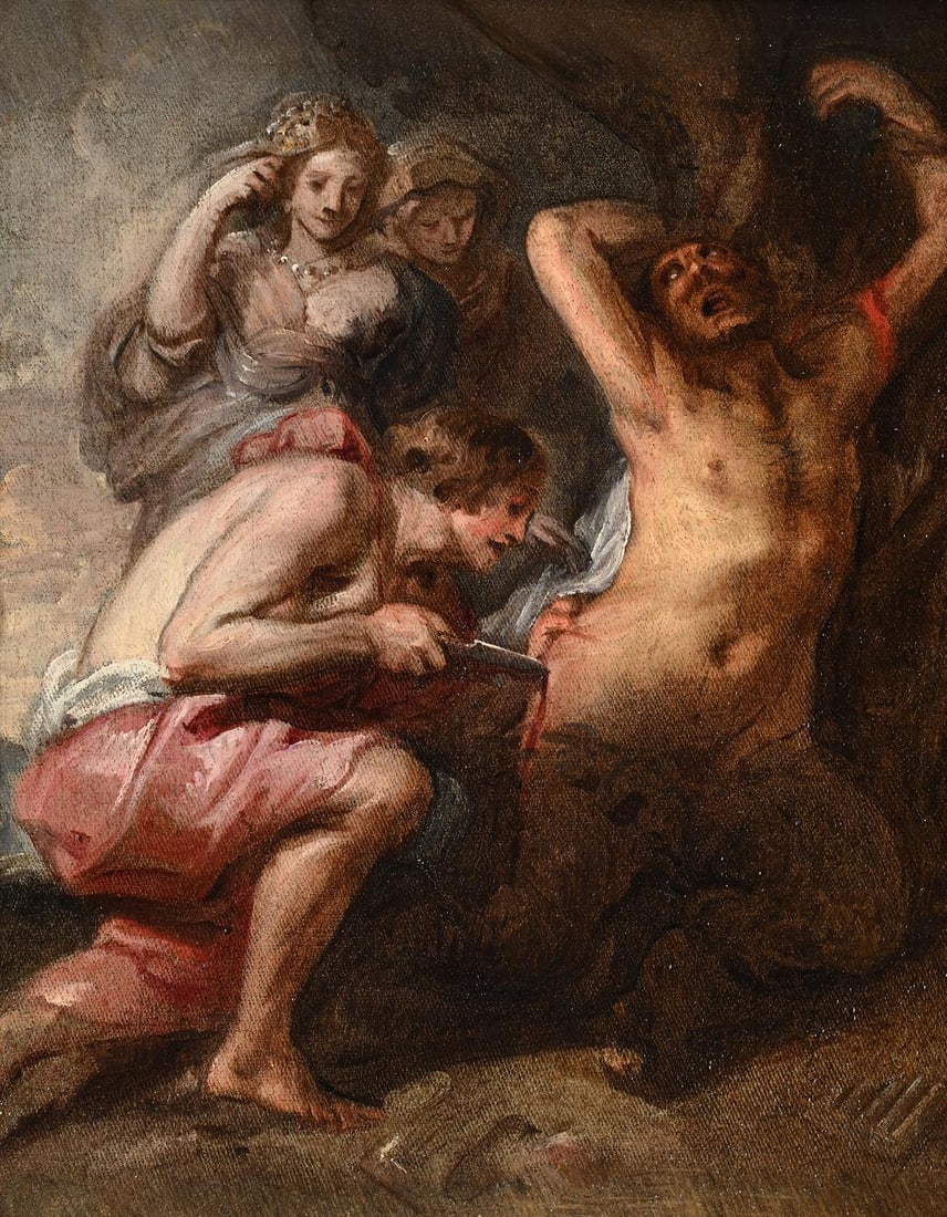 CIRCLE OF SIR ANTHONY VAN DYCK (FLEMISH 1599-1641), THE FLAYING OF MARSYAS (1 of 3)