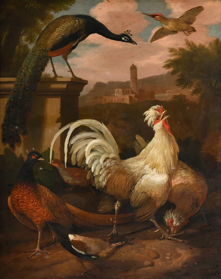 CIRCLE OF MELCHIOR DE HONDECOETER (DUTCH 1636-1695), BARNYARD FOWL (1 of 3)