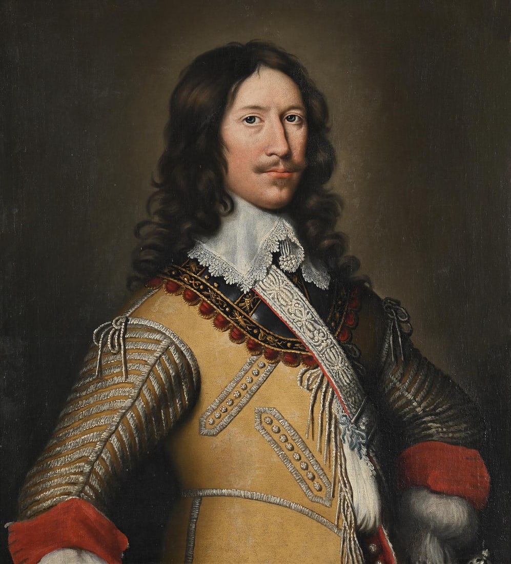 FOLLOWER OF WILLIAM DOBSON, PORTRAIT OF A GENTLEMAN IN A YELLOW BROCADED JACKET (1 of 3)