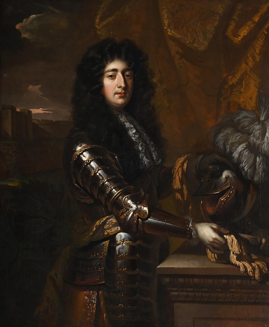 WILLIAM WISSING (DUTCH 1656-1687), PORTRAIT OF A GENTLEMAN SAID TO BE LORD WILLIAM RUSSELL: WILLIAM WISSING (DUTCH 1656-1687)PORTRAIT OF A GENTLEMAN SAID TO BE LORD WILLIAM RUSSELL, THREE-QUARTER-LENGTH, IN ARMOUR, WITH FORTIFICATIONS BEYONDOil on canvas125 x 101cm (49 x 39¾in.)Provenan