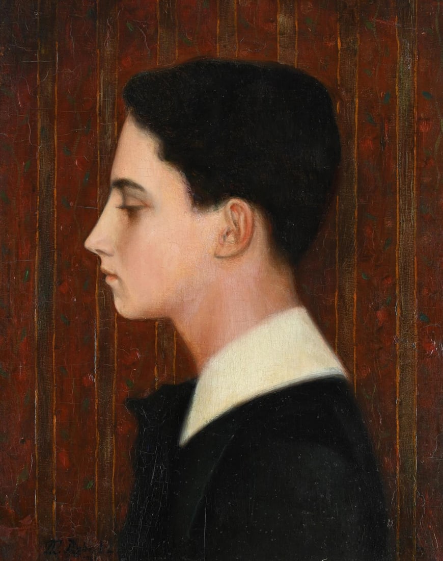 THÉOPHILE ROBERT (SWISS 1879-1954), PORTRAIT OF A YOUNG BOY IN PROFILE (1 of 3)
