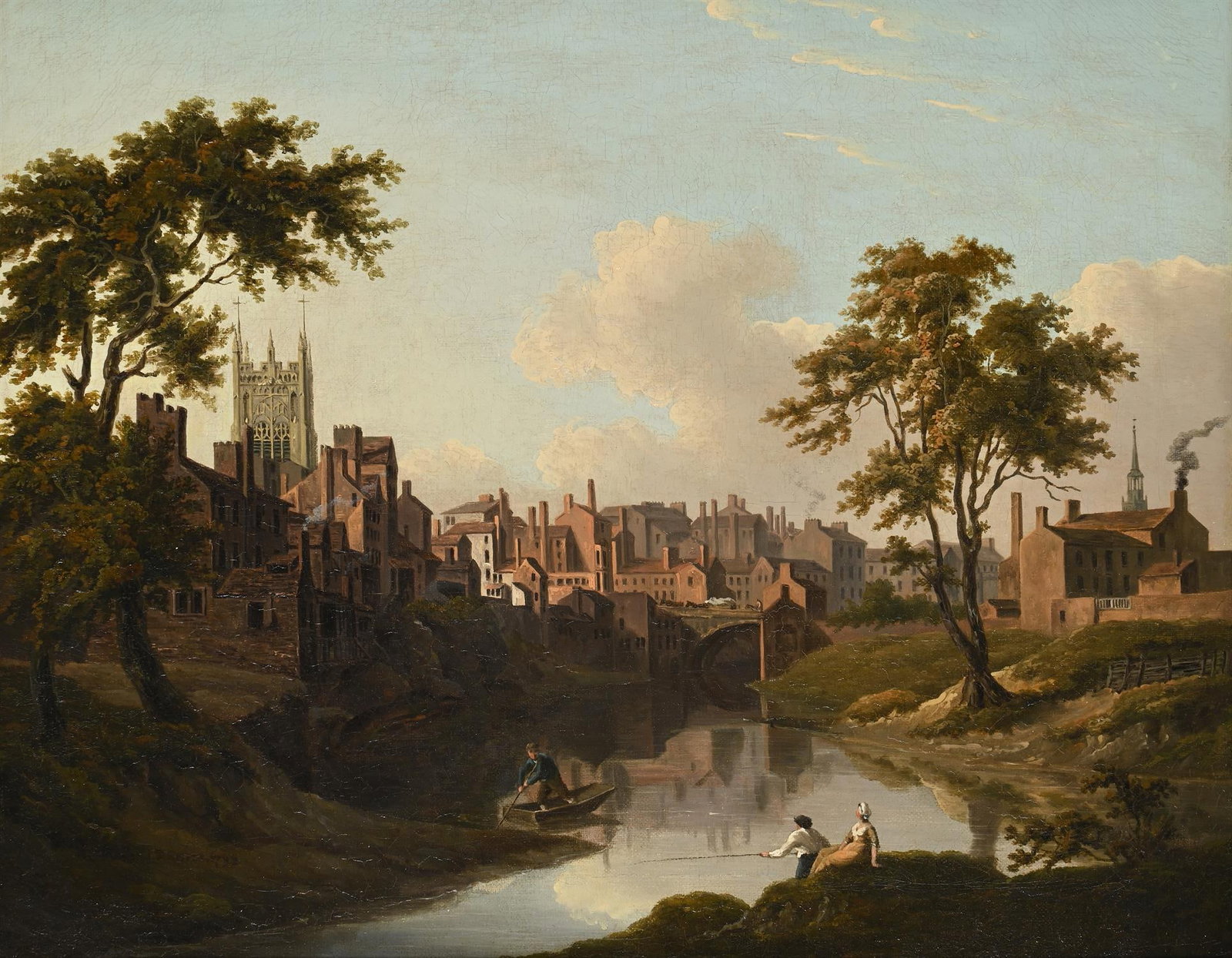 JOHN THOMAS SERRES (BRITISH 1759-1825), ON THE RIVER IRWELL (1 of 3)