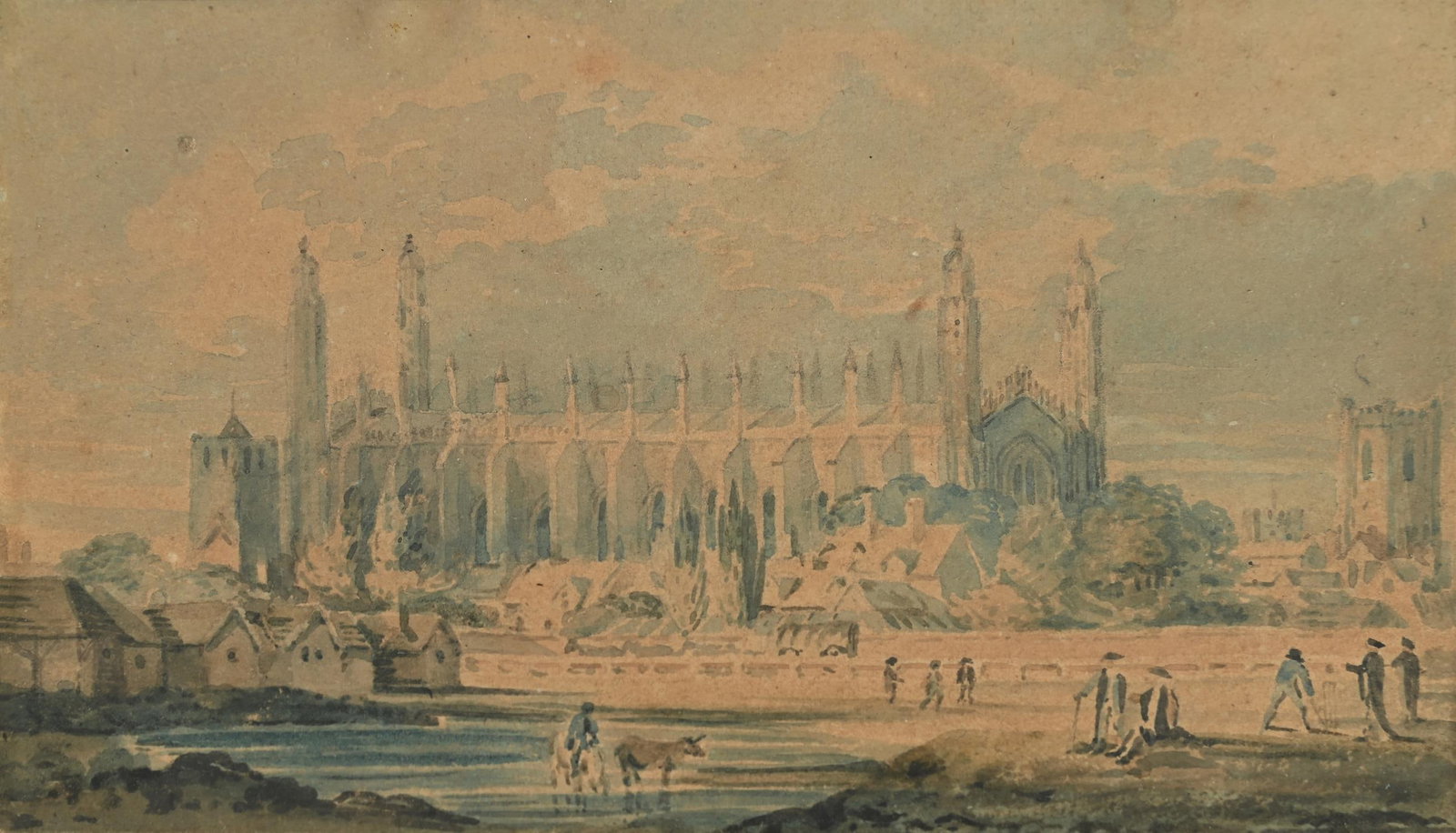 JOSEPH MALLORD WILLIAM TURNER (BRITISH 1775-1851), CAMBRIDGE WITH KING'S COLLEGE CHAPEL (1 of 4)