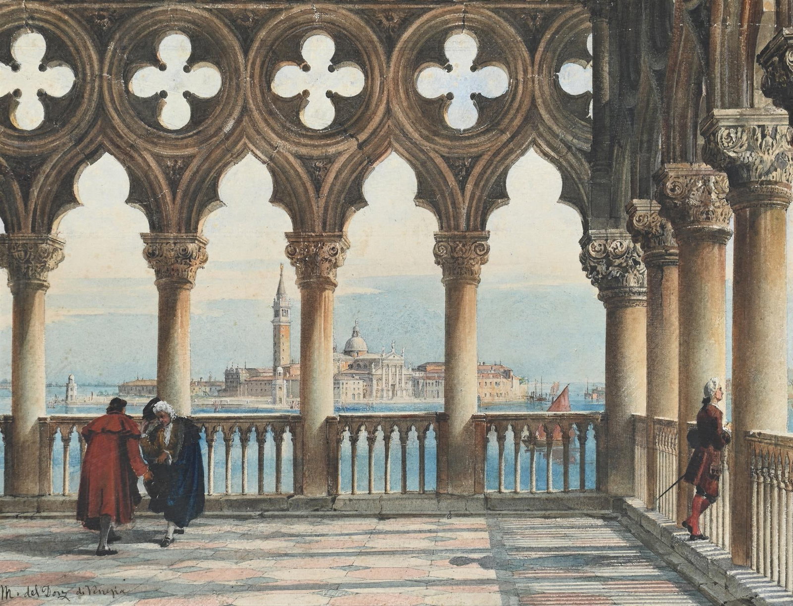 ITALIAN SCHOOL (19TH CENTURY), VIEW OF SAN GIORGIO MAGGIORE FROM THE DOGE'S PALACE (1 of 3)