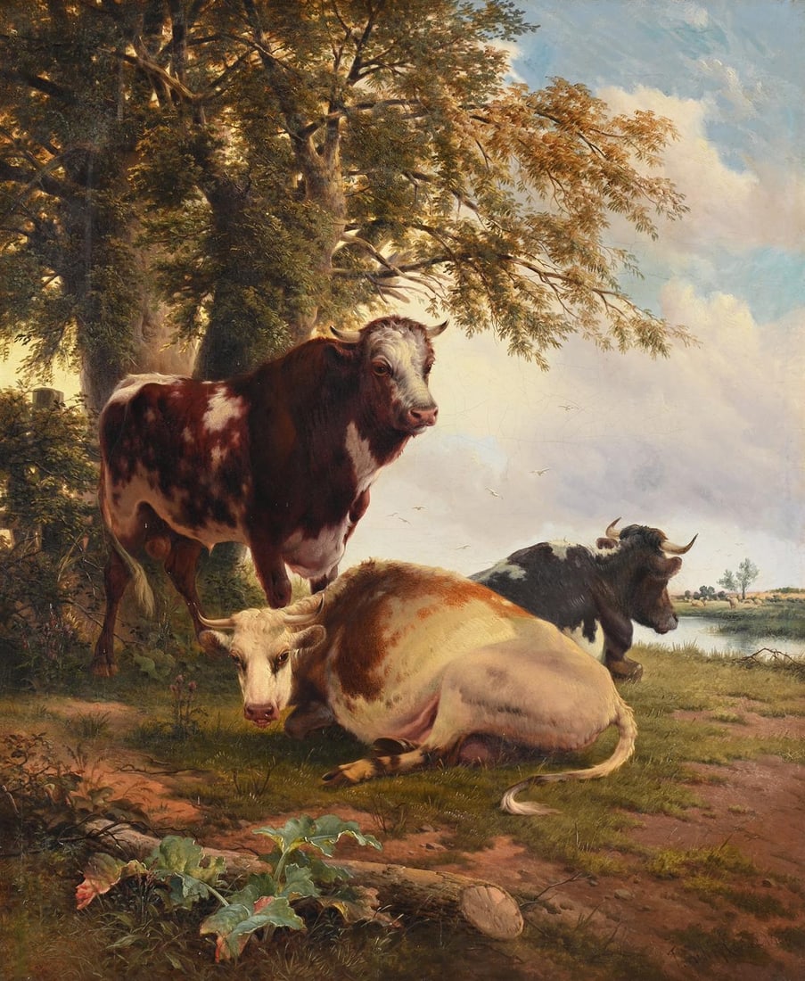THOMAS SIDNEY COOPER (BRITISH 1803-1902), AFTERNOON RESPITE (1 of 3)