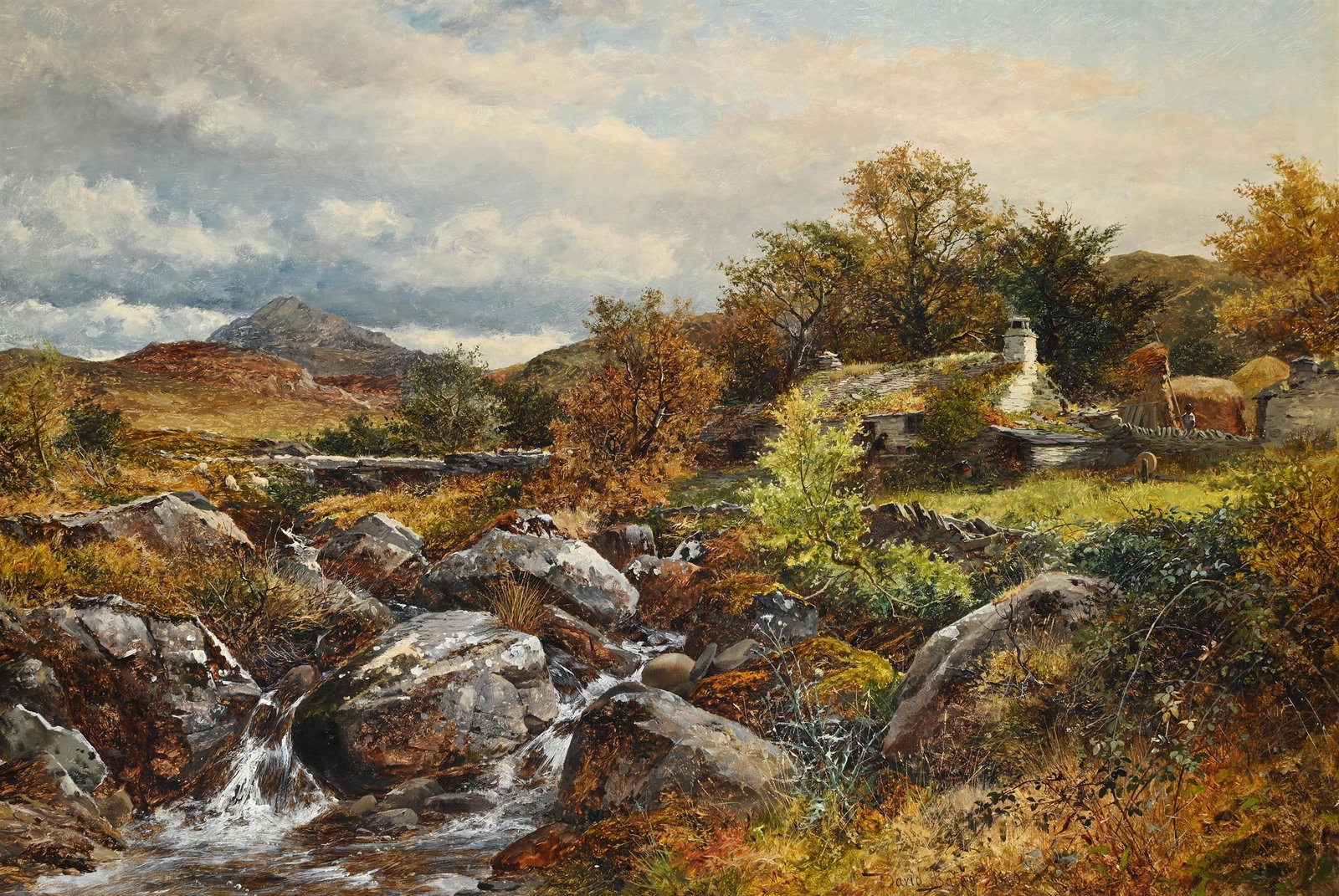 DAVID BARES (BRITISH 1840-1921), A WELSH HOMESTEAD (1 of 3)