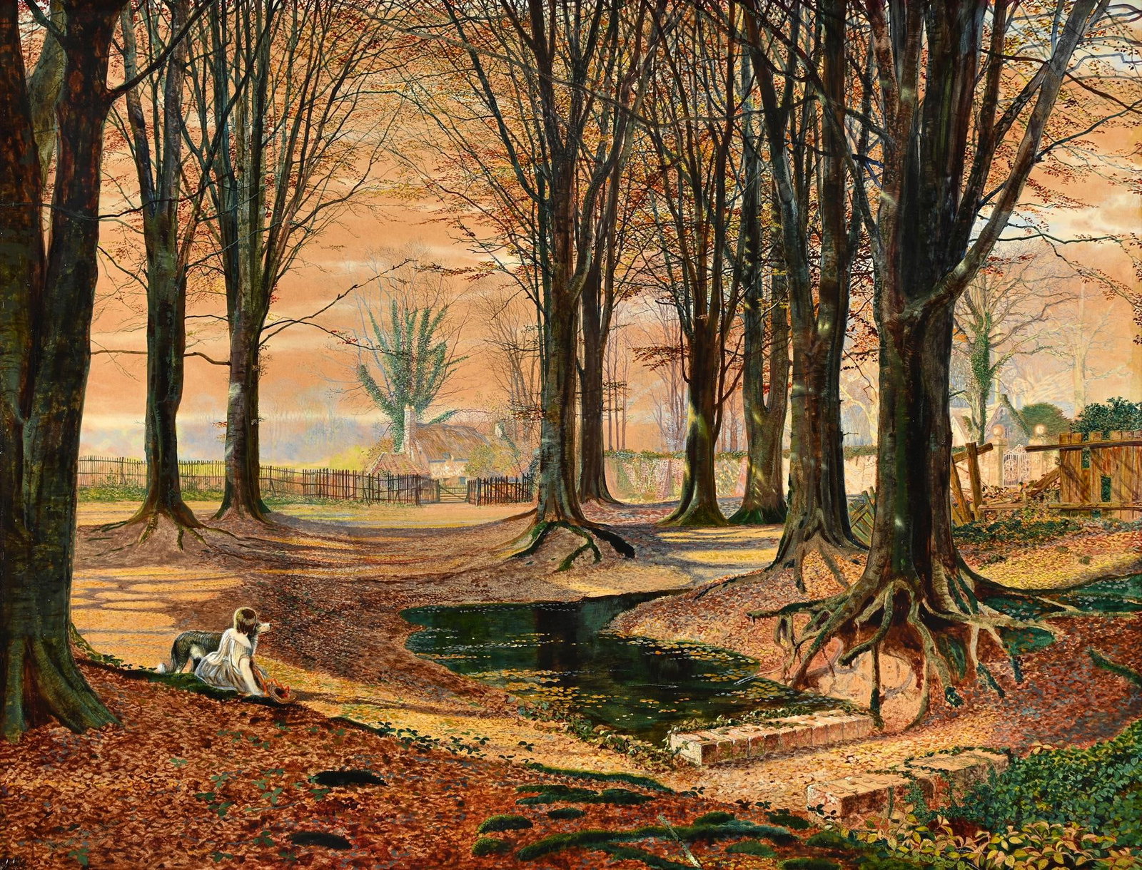‡ JOHN ATKINSON GRIMSHAW (BRITISH 1836-1893), BEECHWOOD: ‡ JOHN ATKINSON GRIMSHAW (BRITISH 1836-1893)BEECHWOODOil on boardSigned and dated '1867' (lower left)40.5 x 52cm (15¾ x 20¼in.)Provenance:Alexander Hassé Gallery, LeedsPrivate col