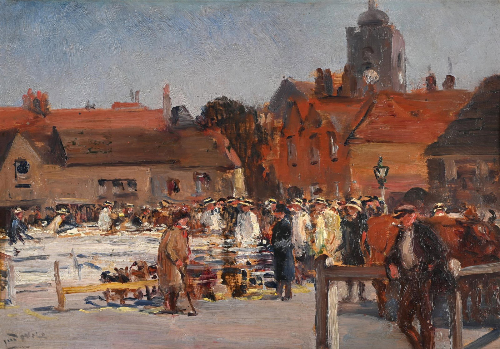 ALBERT LUDOVICI JUNIOR (BRITISH 1852-1932), THE CATTLE MARKET, SANDWICH (1 of 3)