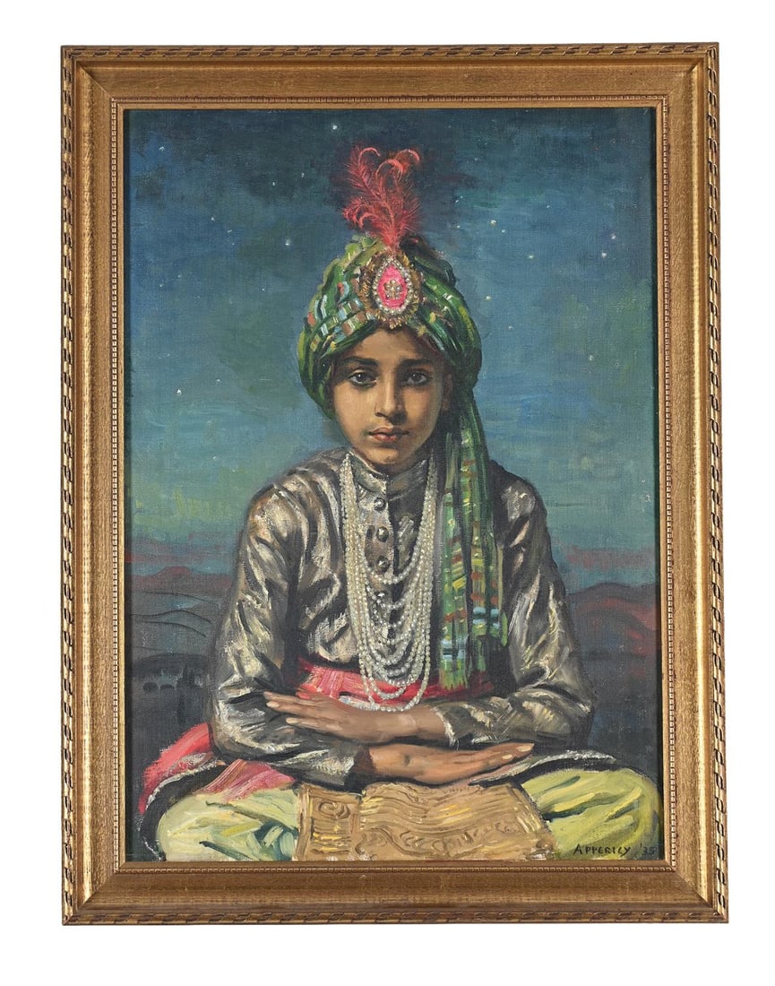 λ GEORGE OWEN WYNNE APPERLEY (1884-1960), EL JOVEN PRINCIPE: λ GEORGE OWEN WYNNE APPERLEY (1884-1960)EL JOVEN PRINCIPEOil on canvasSigned and dated '35' (lower right)66 x 47.5cm (25 x 18½in.)Provenance:By descent from the artist's estate λ indica