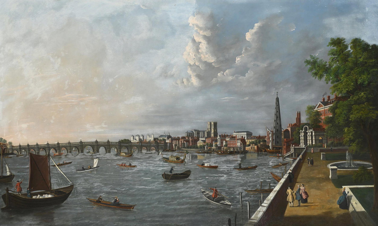 FOLLOWER OF WILLIAM JAMES, LONDON FROM THE THAMES (1 of 3)