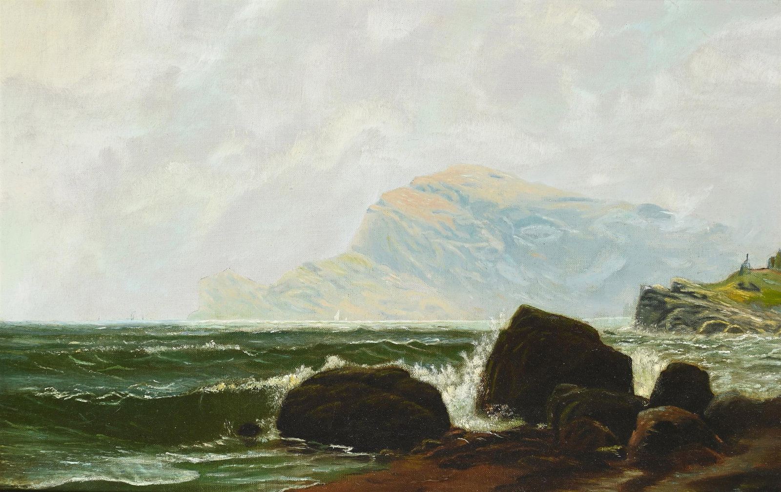 ATTRIBUTED TO ALFRED THOMPSON BIRCHER (AMERICAN 1837-1908), COASTAL LANDSCAPE (1 of 3)
