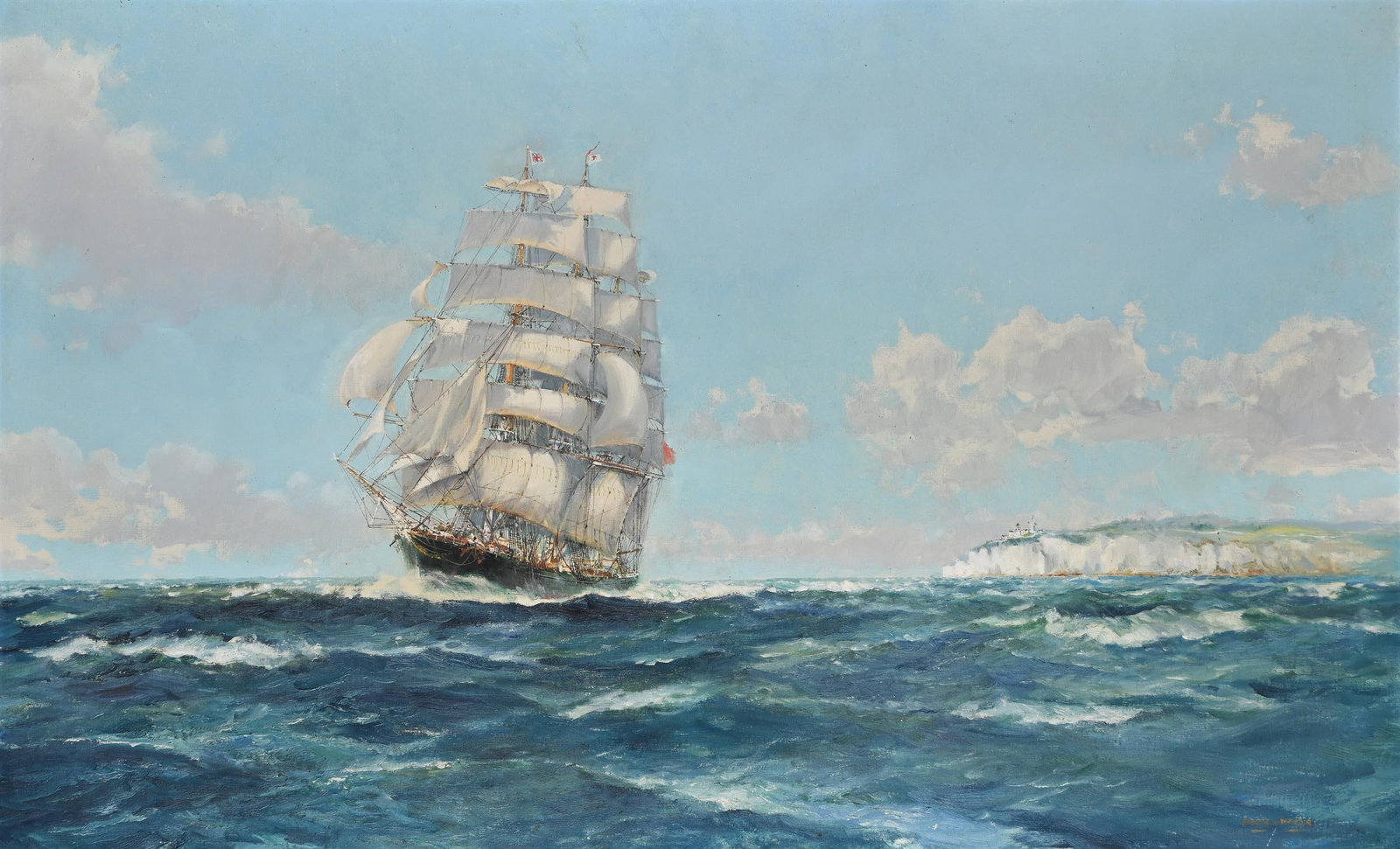 λ FRANK HENRY MASON (BRITISH 1875-1965), THE WIND STANDS FAIR FOR ENGLAND (1 of 4)