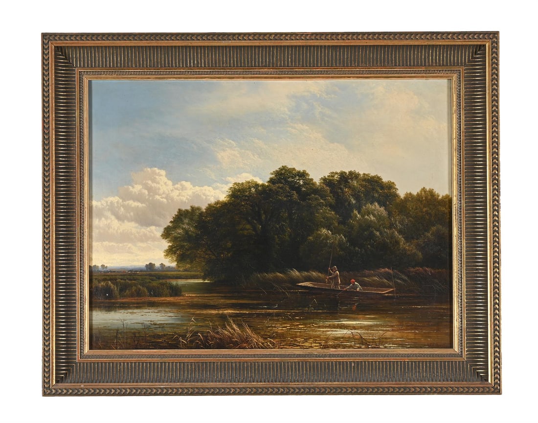 ARTHUR GILBERT (BRITISH 1819-1895), LAKE SCENE WITH ANGLERS FISHING (1 of 3)