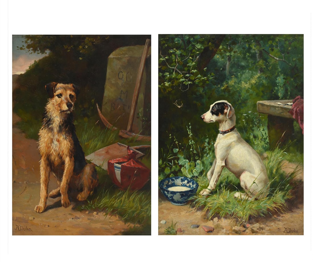 ALFRED DUKE (BRITISH 1863 - CIRCA 1905), A TERRIER; A JACK RUSSELL (2) (1 of 7)