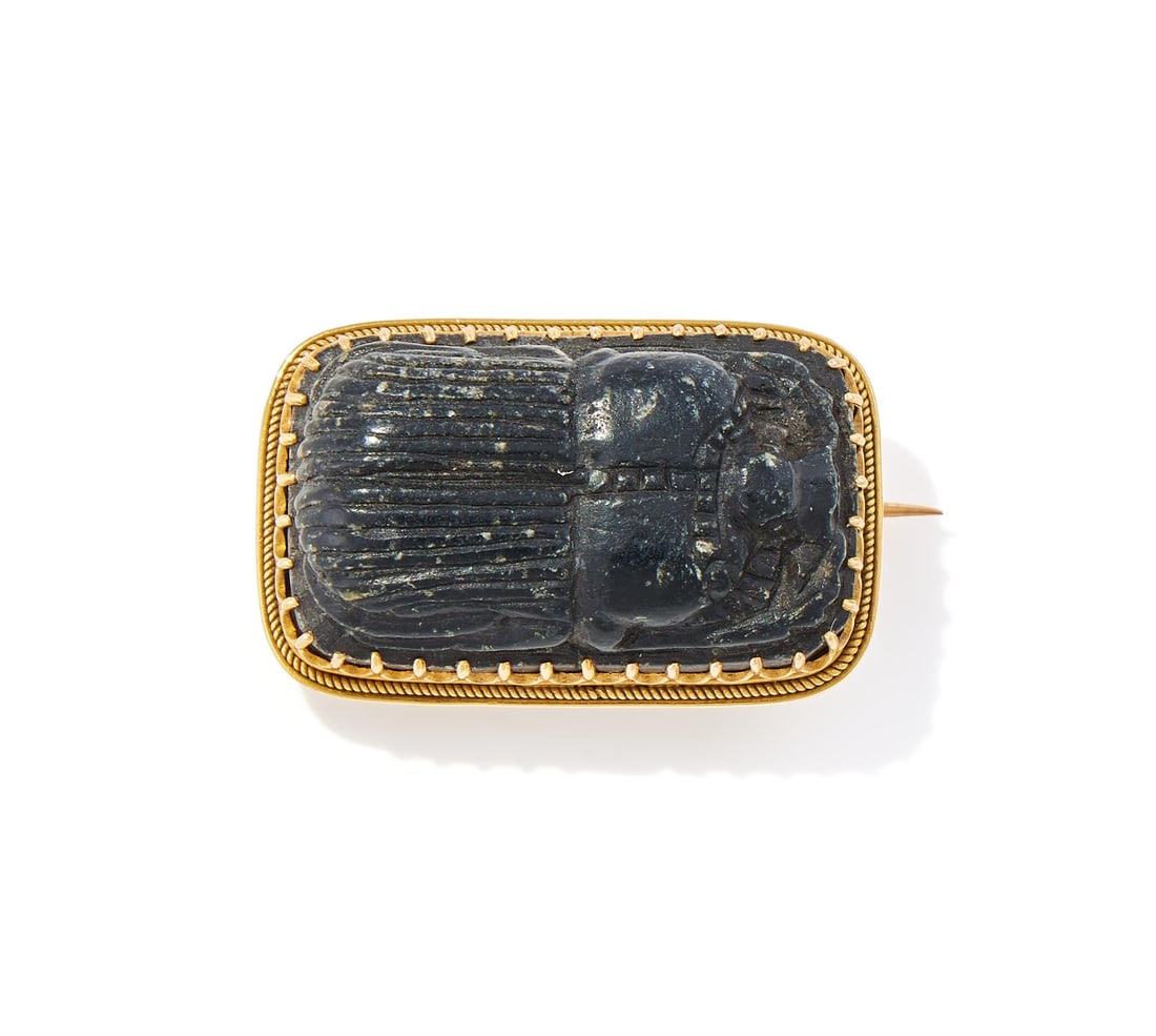 WIESE, AN ARCHAEOLOGICAL REVIVAL SCARAB BROOCH (1 of 2)