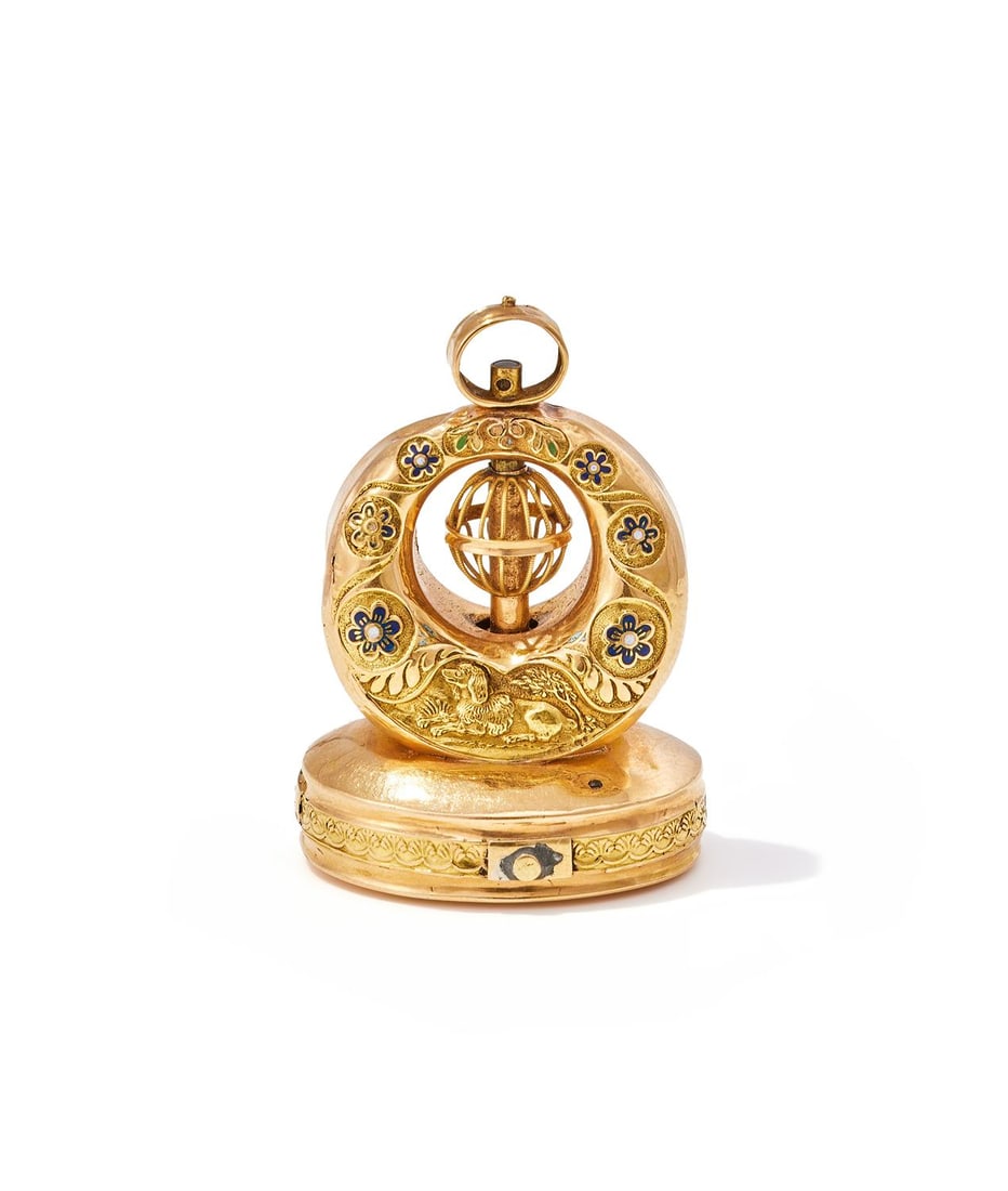 AN ENAMEL MUSICAL FOB (1 of 3)