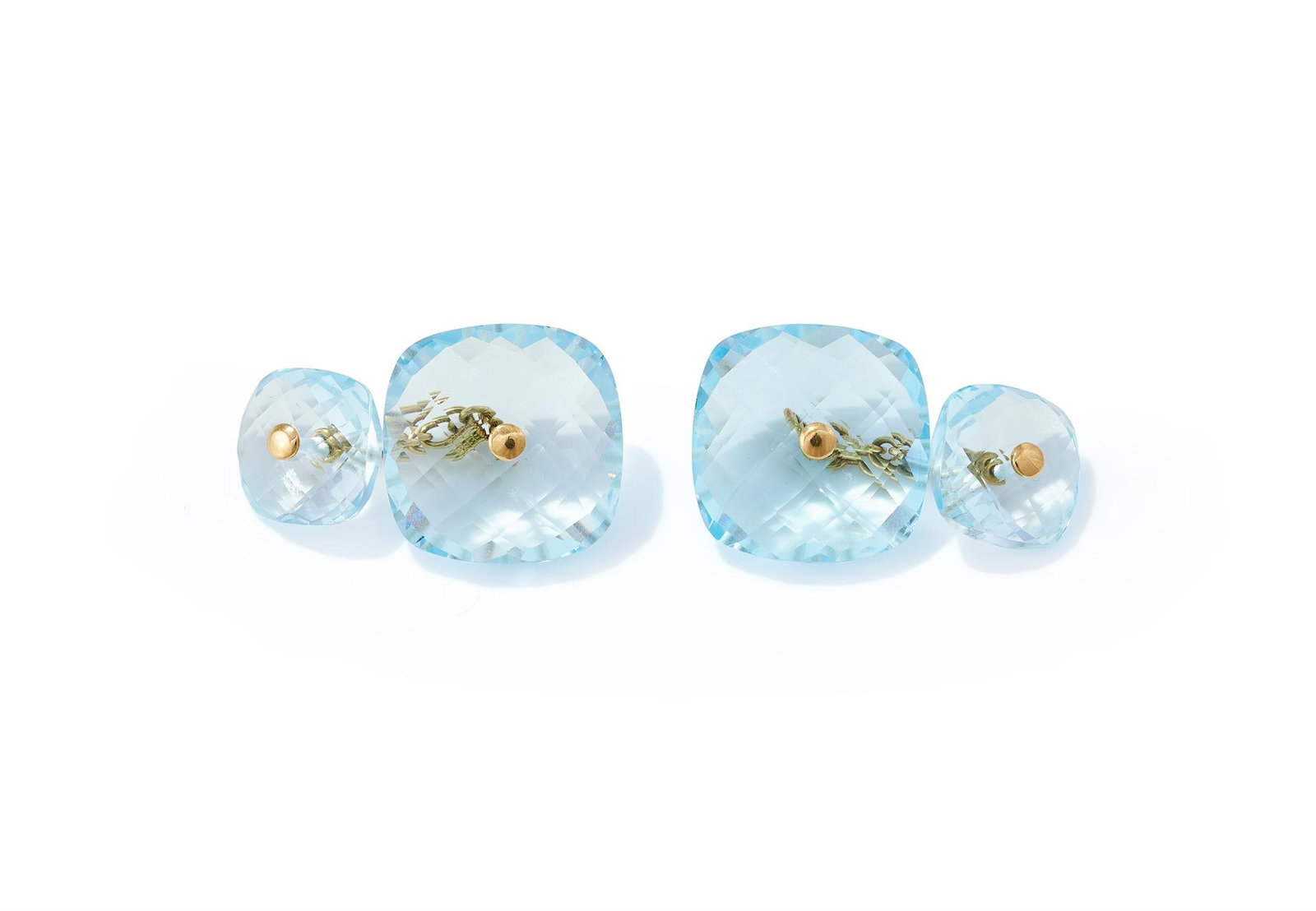 A PAIR OF BLUE TOPAZ CUFFLINKS (1 of 2)