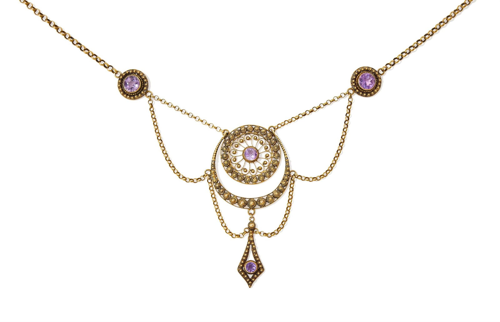 AN EARLY 20TH CENTURY AMETHYST NECKLACE (1 of 3)