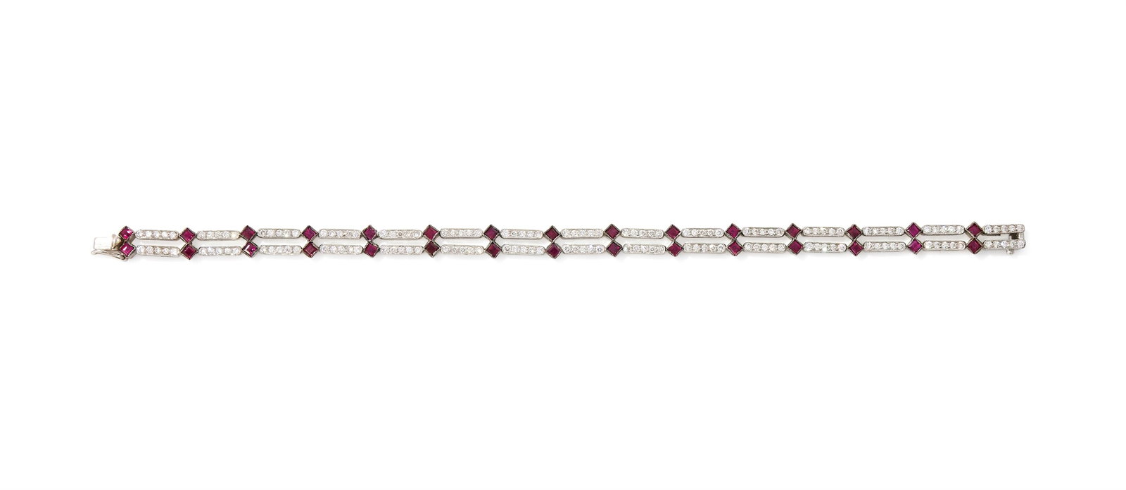 A RUBY AND DIAMOND BRACELET - 2
