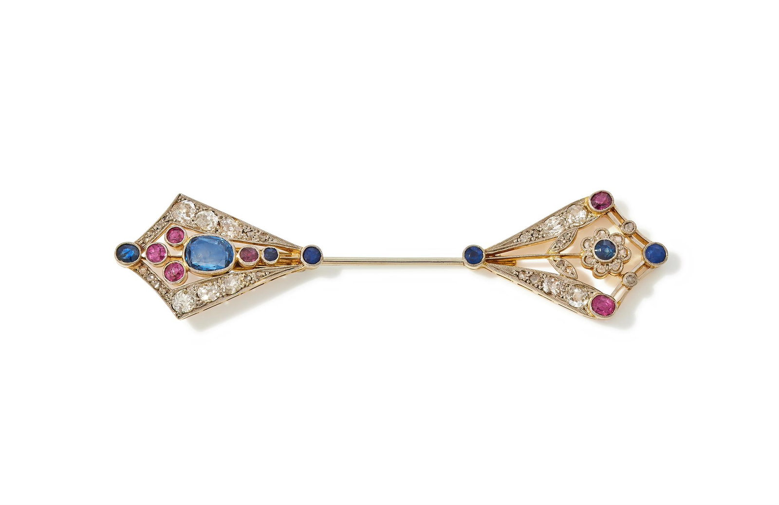A GEM SET JABOT PIN (1 of 3)