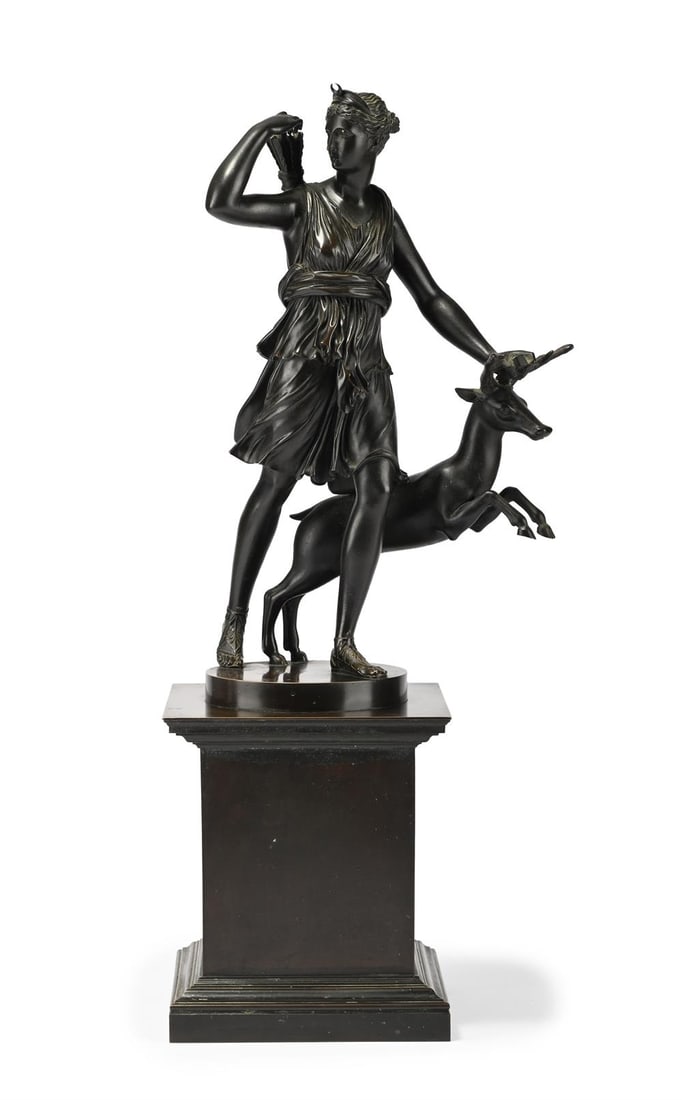 AFTER THE ANTIQUE, A BRONZE FIGURE OF DIANA THE HUNTRESS, ITALIAN, LATE 19TH CENTURY (1 of 3)