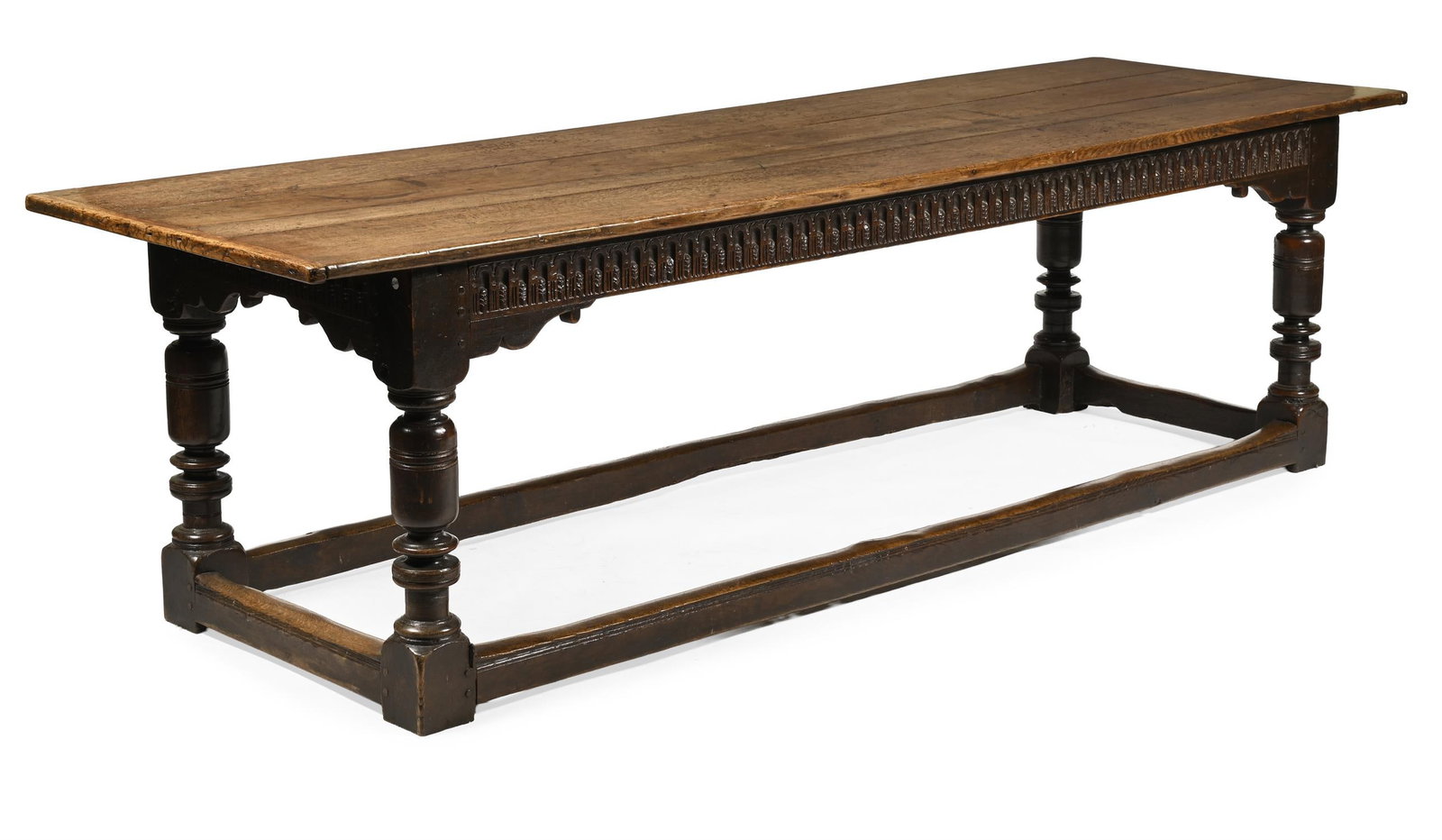 A CHARLES II OAK REFECTORY OR HALL TABLE, CIRCA 1680 (1 of 3)