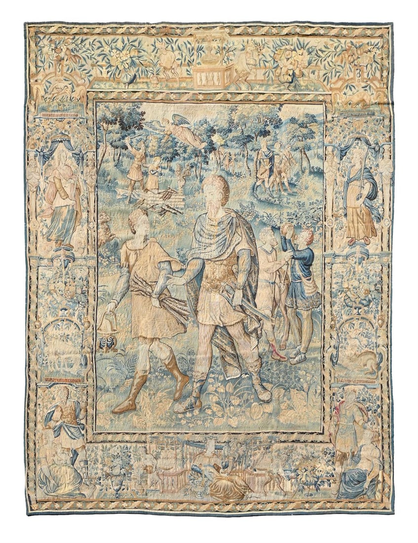 A FLEMISH BIBLICAL TAPESTRY 'THE SACRIFICE OF ISAAC', BRUSSELS, MID 17TH CENTURY (1 of 6)